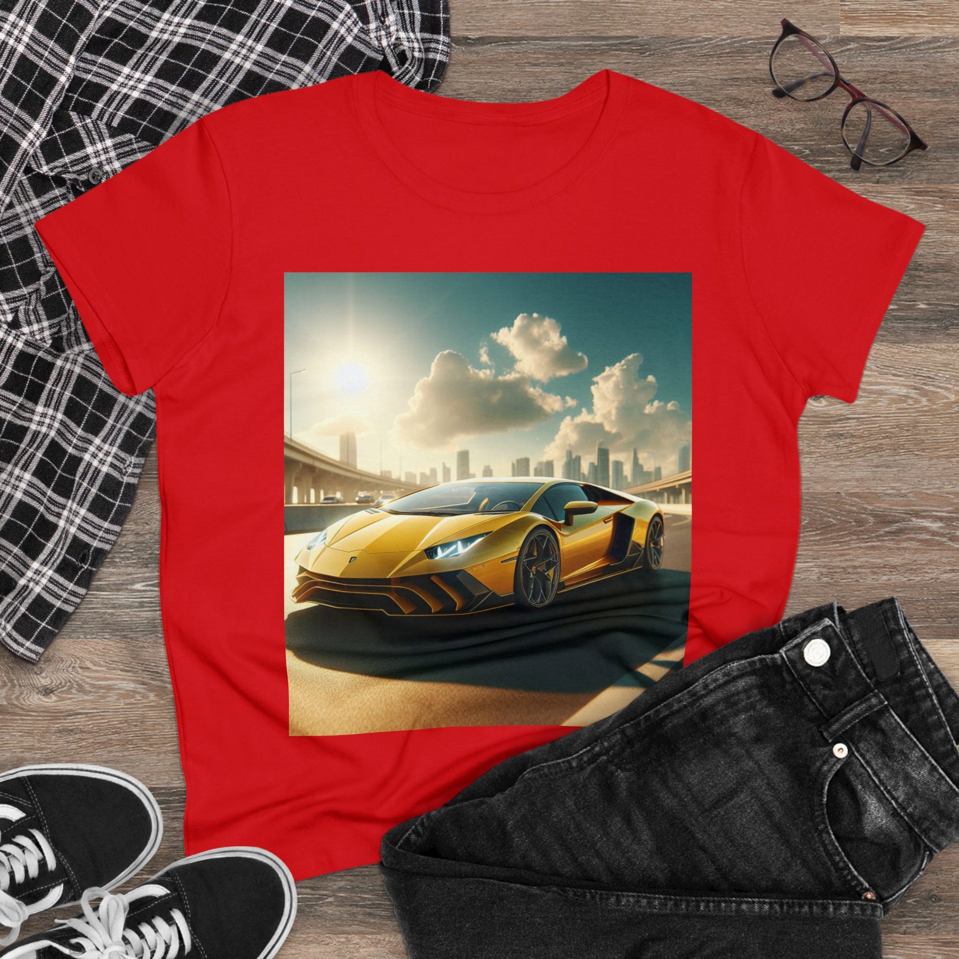 Yellow Lamborghini T-Shirt T-Shirt Printify   