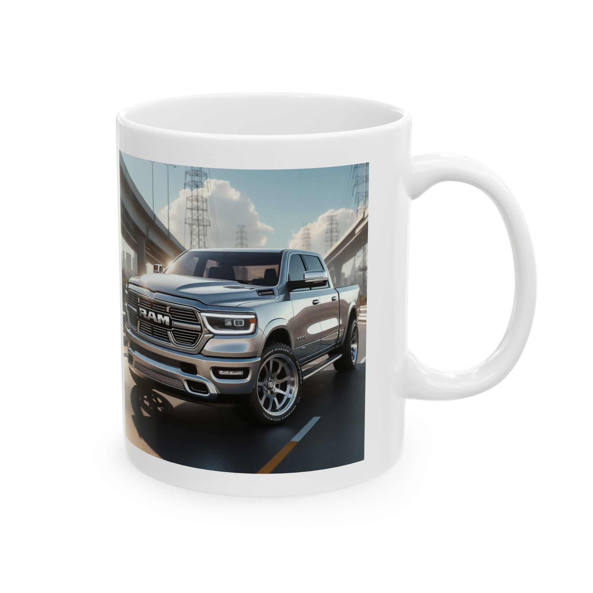 Silver Dodge Ram Mug Mug Printify   