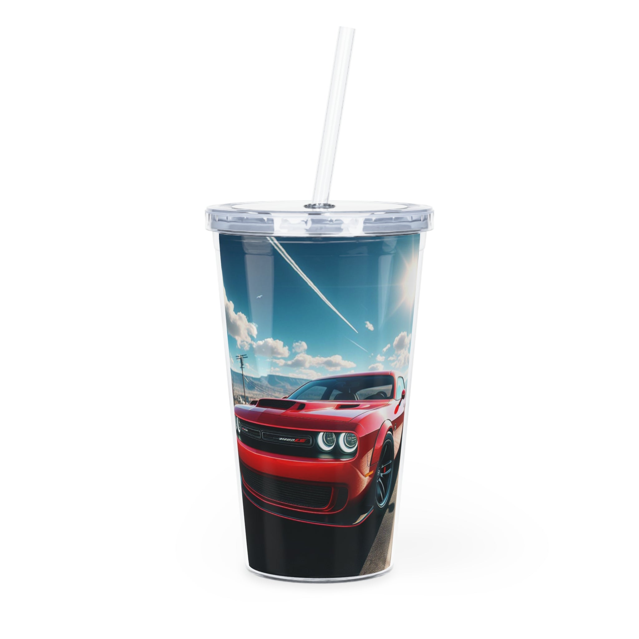 Red Challenger Tumbler with Straw Mug Printify 20oz Transparent 