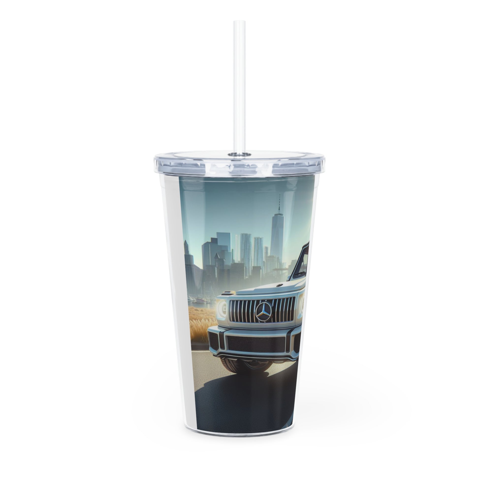 White G-Wagon Tumbler with Straw Mug Printify   