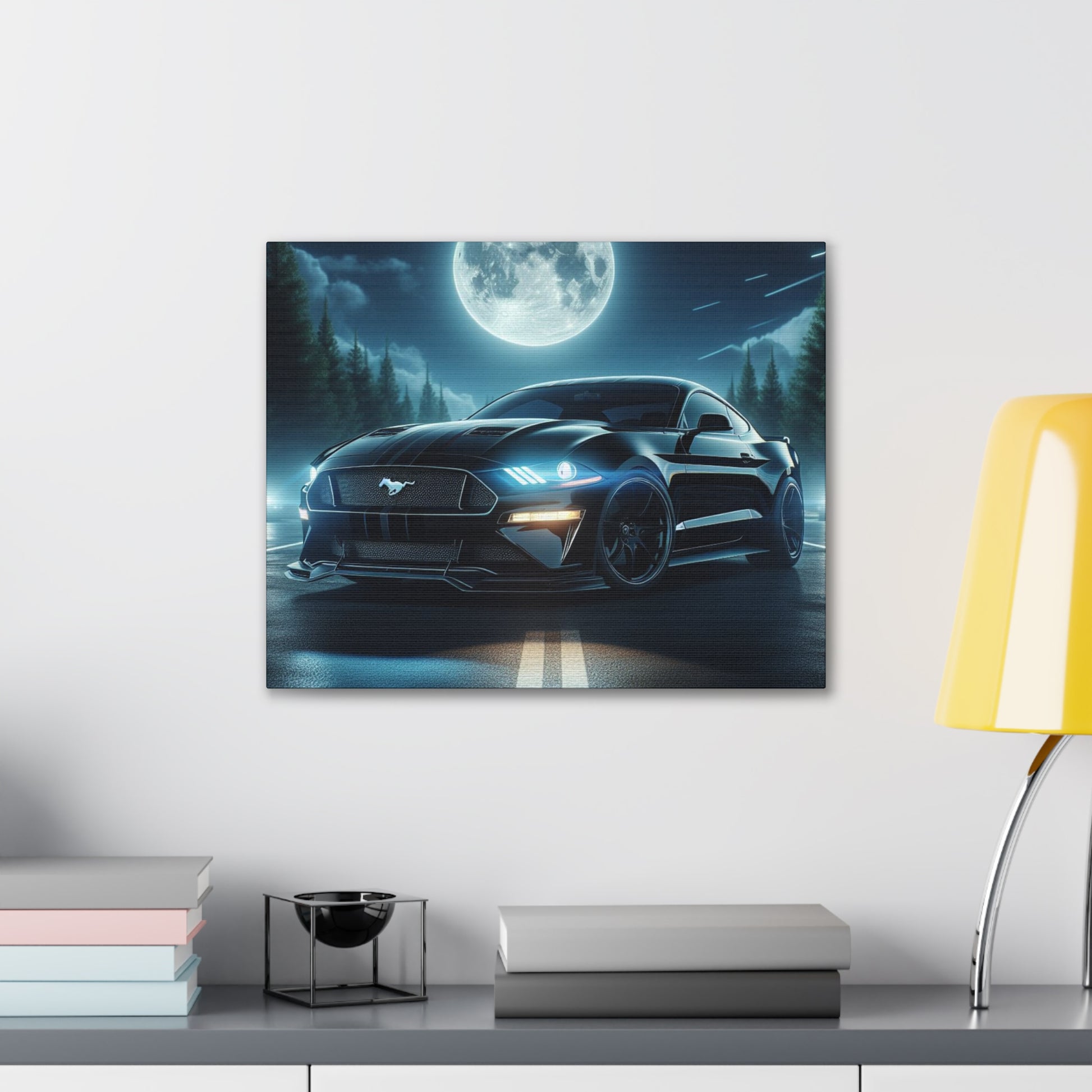 Black Mustang Canvas Canvas Printify 20″ x 16″ (Horizontal) 0.75'' 