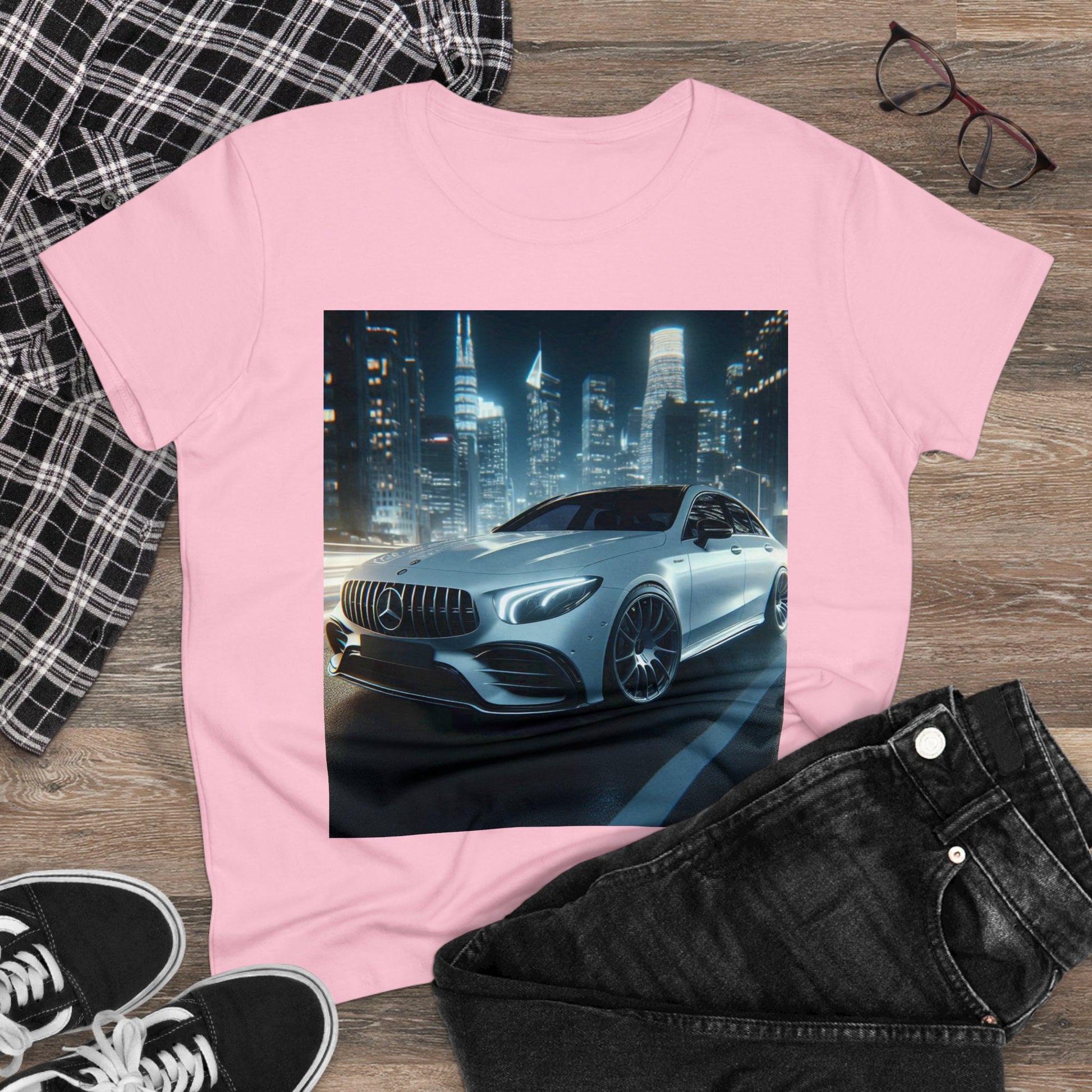 White Mercedes T-Shirt T-Shirt Printify   