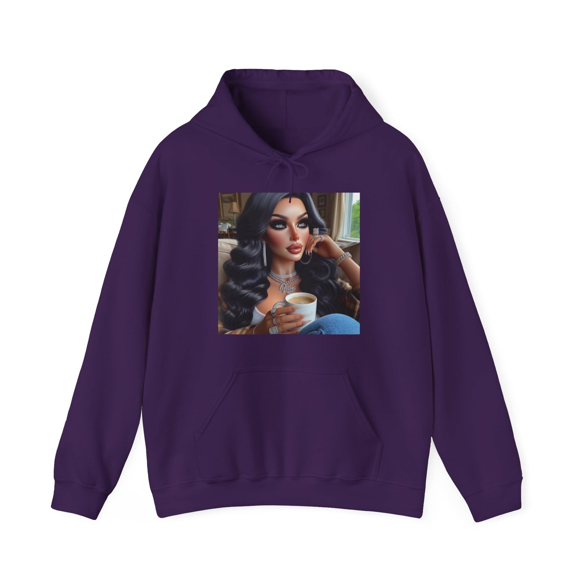 Coffee Break Hoodie Hoodie Printify Purple S 