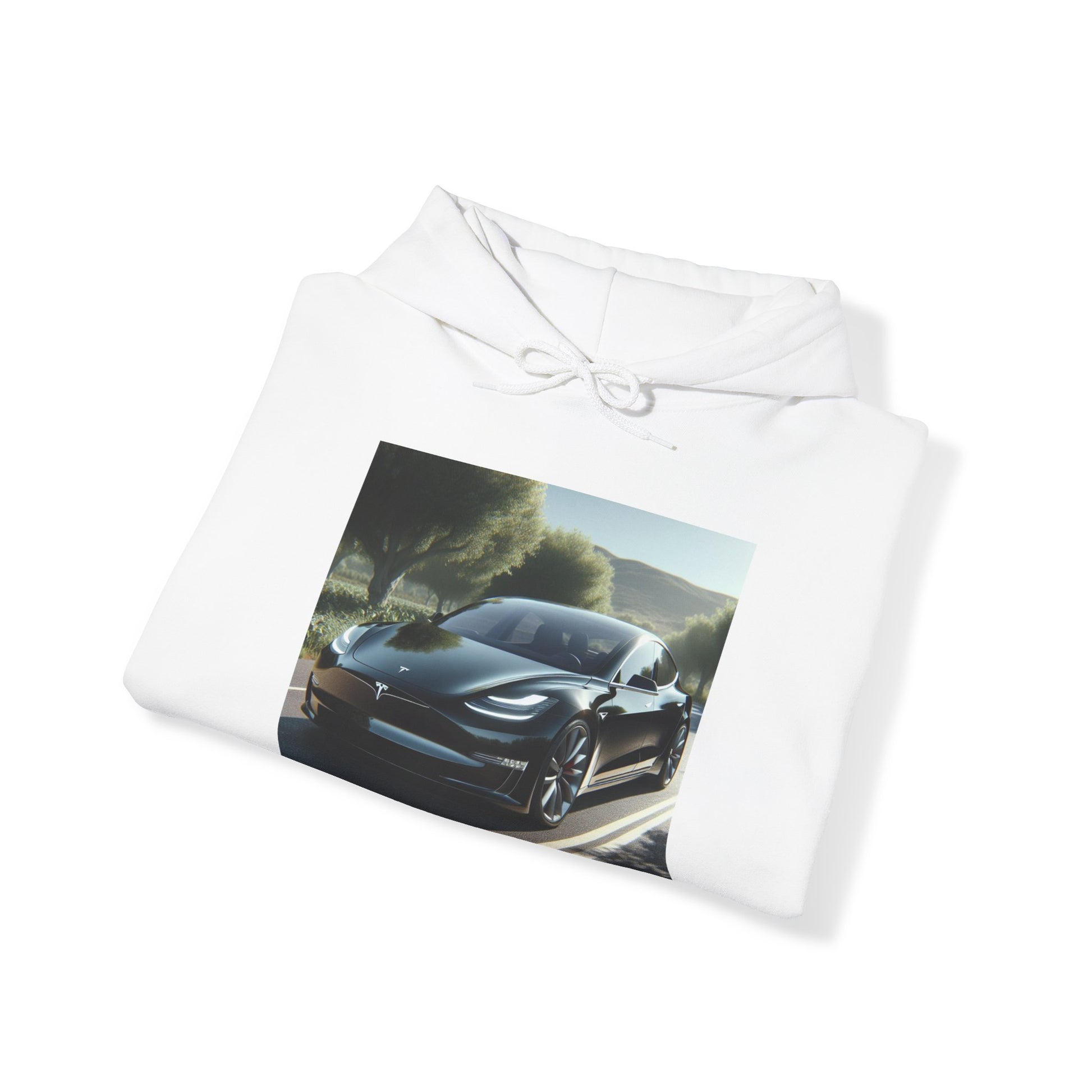 Black Tesla Hoodie Hoodie Printify   