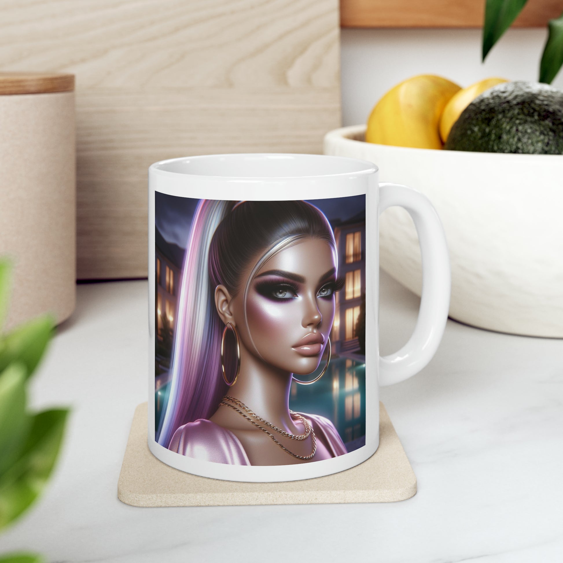 Pink at Night Mug Mug Printify   