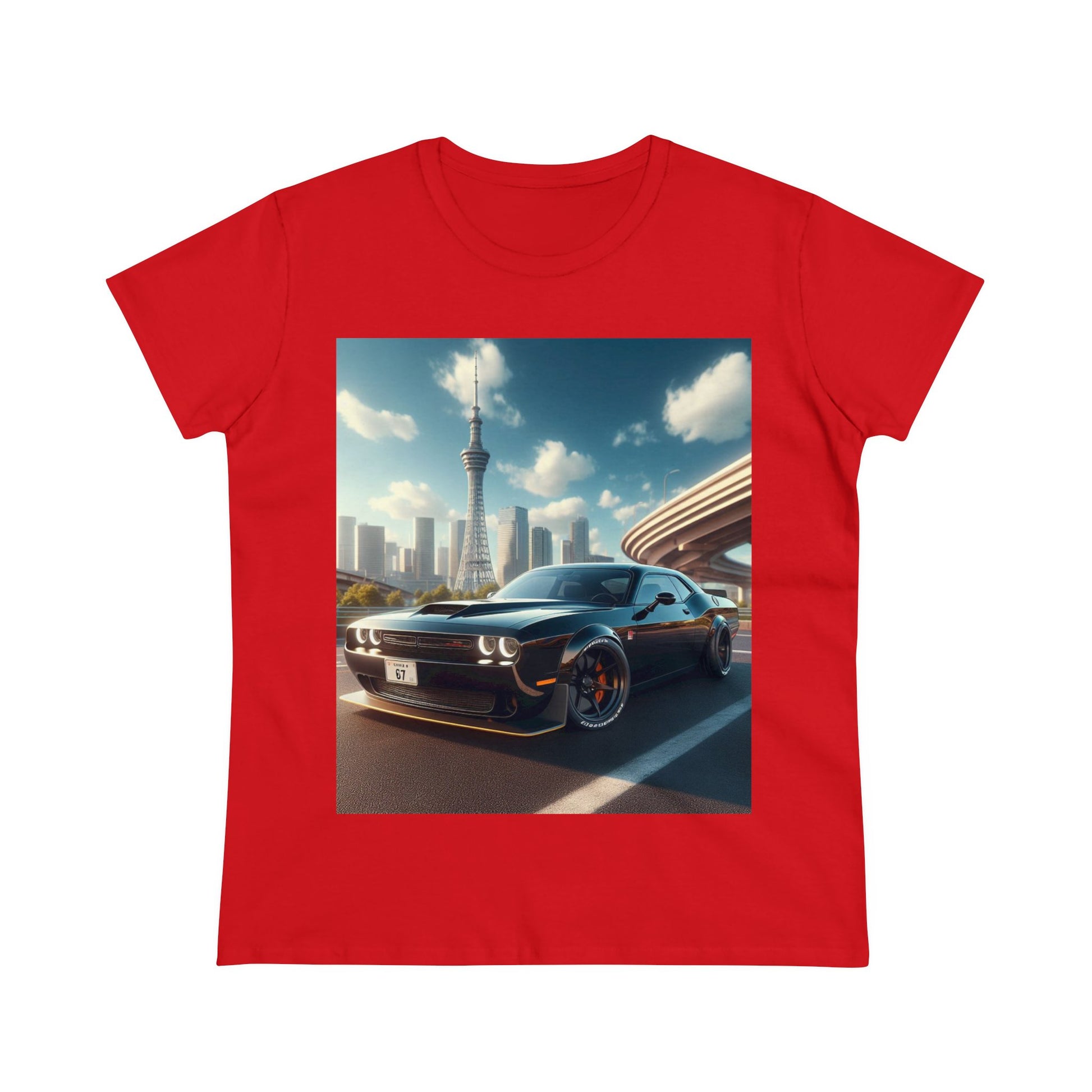 Black Challenger T-Shirt T-Shirt Printify Red S 