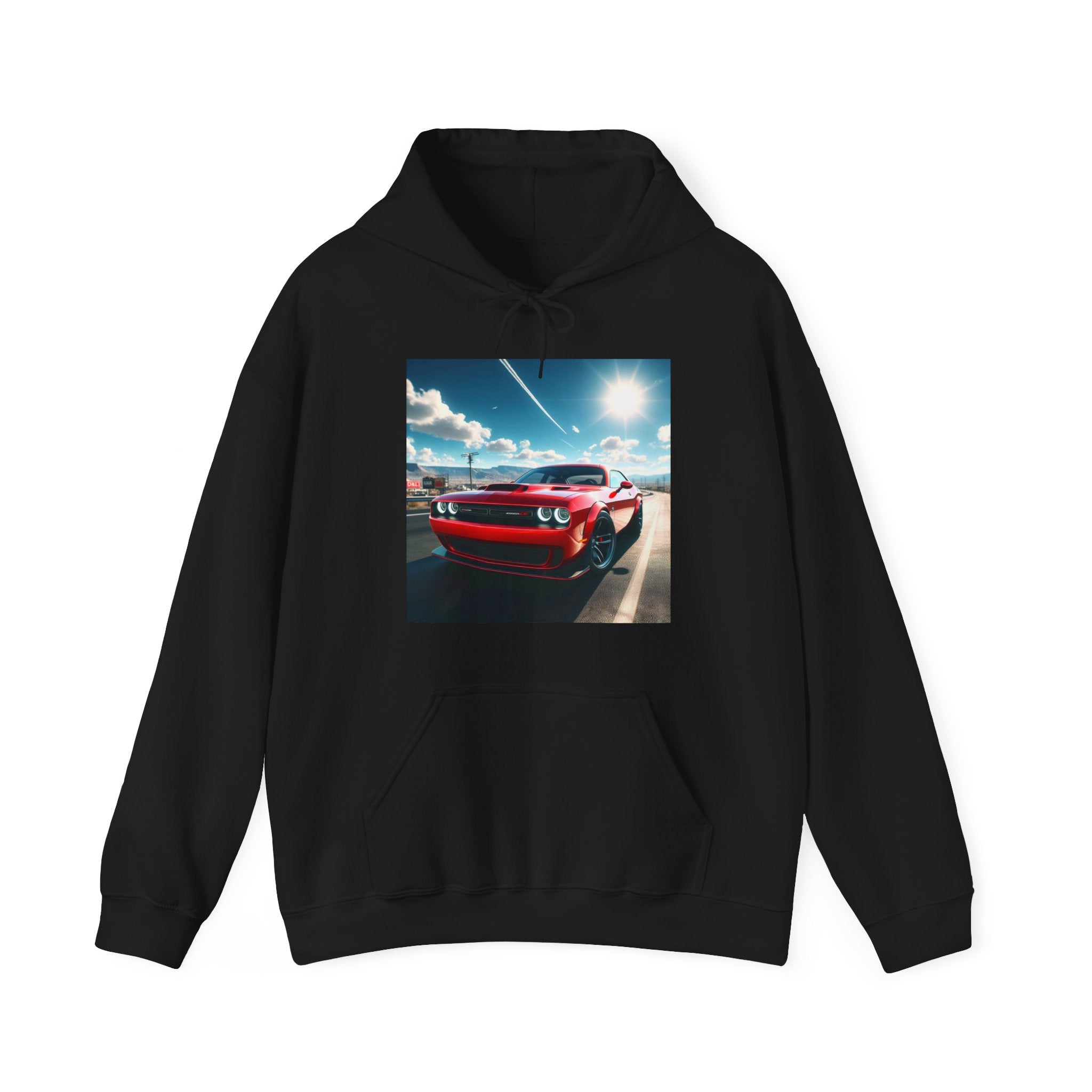 Red Challenger Hoodie Hoodie Printify Black S 