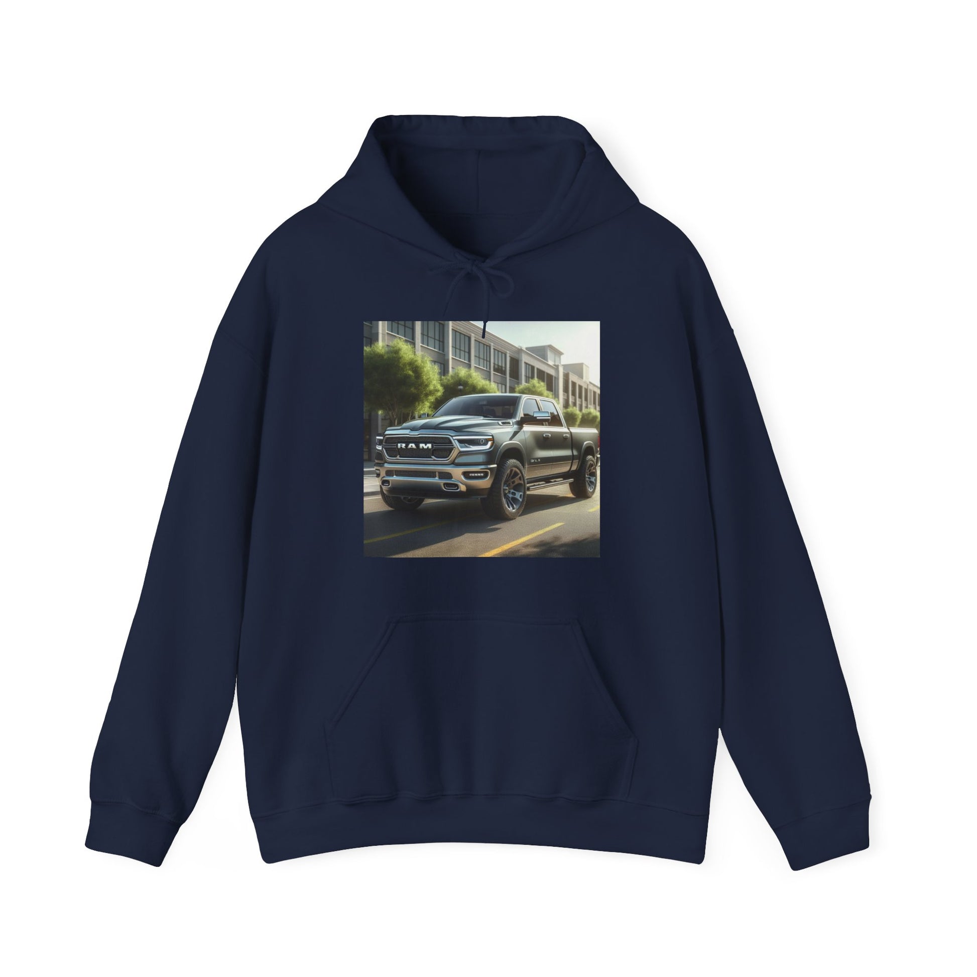 Gray Dodge Ram Hoodie Hoodie Printify Navy S 