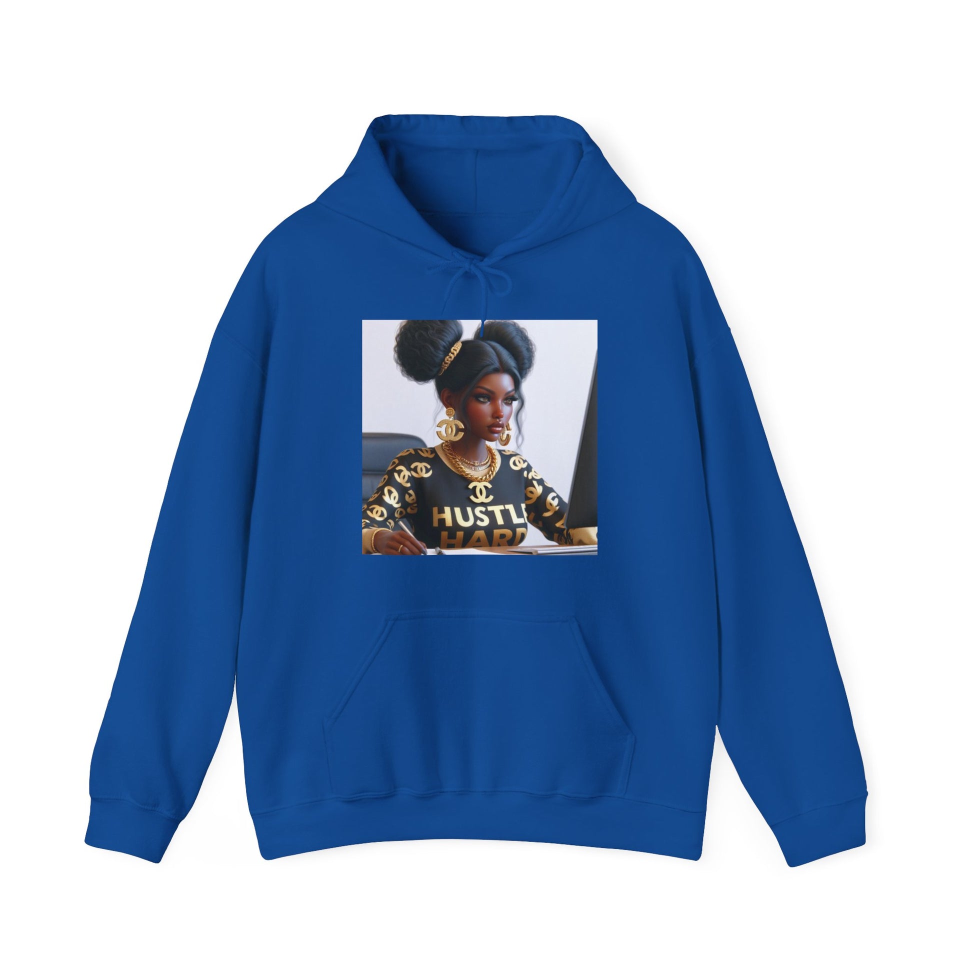 Hustle Hard Hoodie Hoodie Printify Royal S 