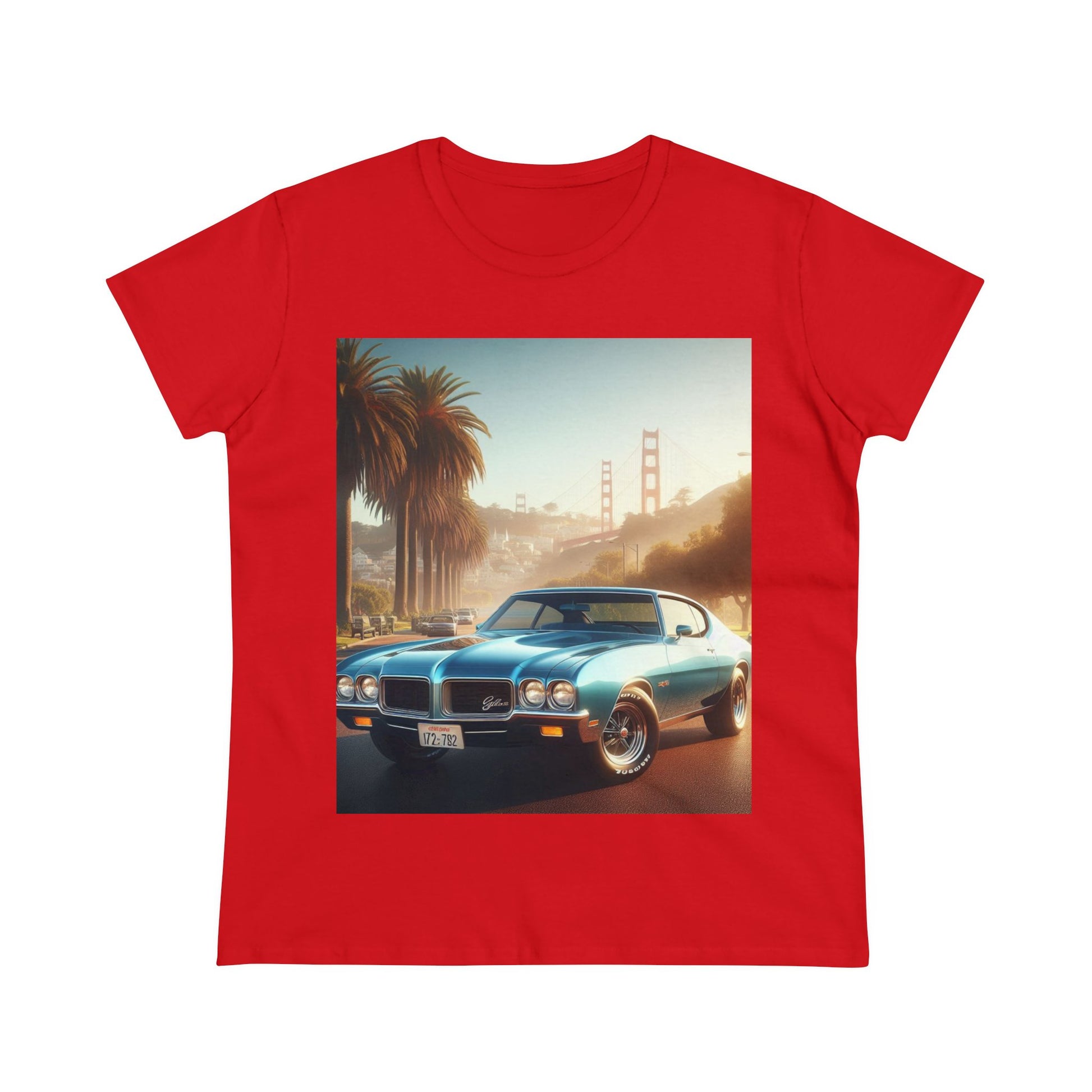 1972 Blue Buick Gran Sport T-Shirt T-Shirt Printify Red S 