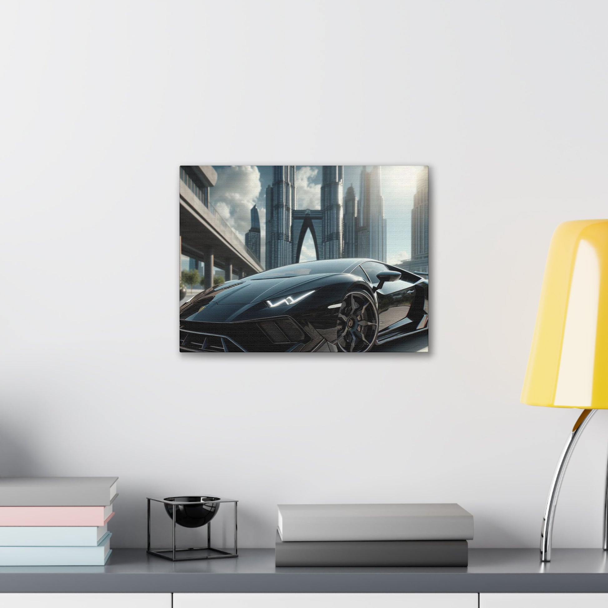 Black Lamborghini Canvas Canvas Printify 16″ x 12″ (Horizontal) 0.75'' 