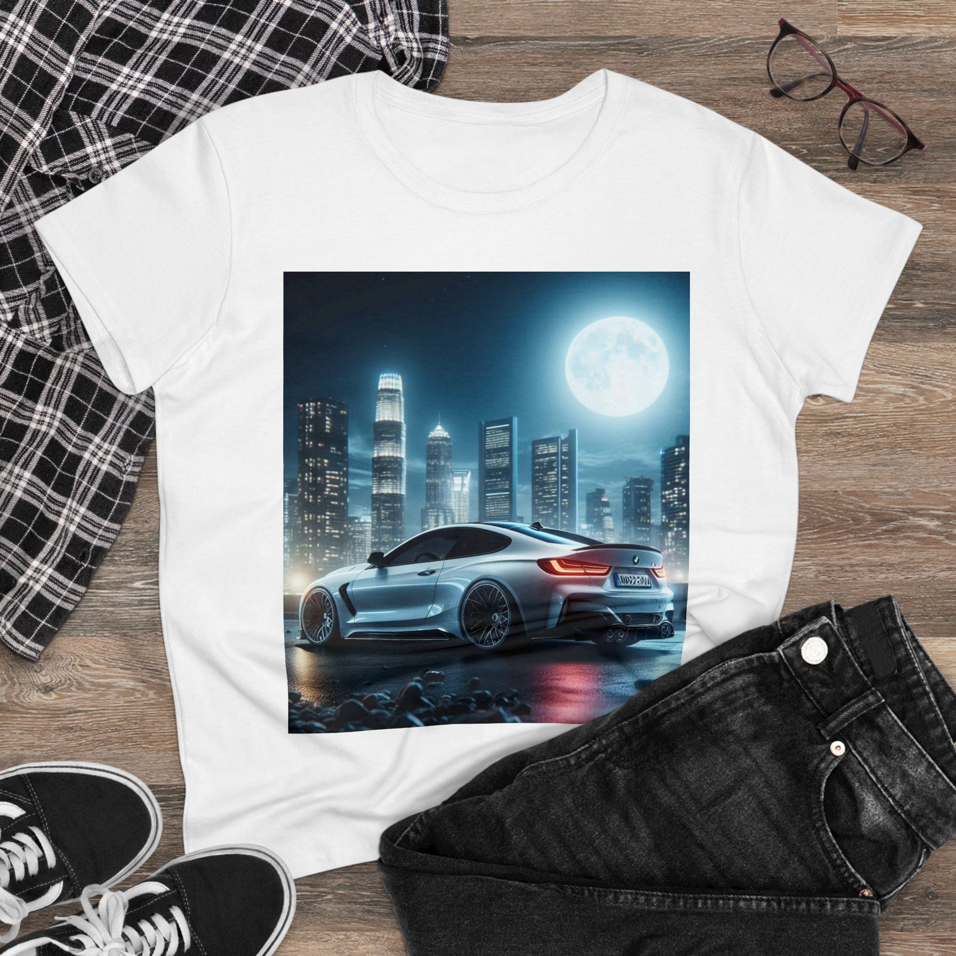 White BMW T-Shirt T-Shirt Printify   