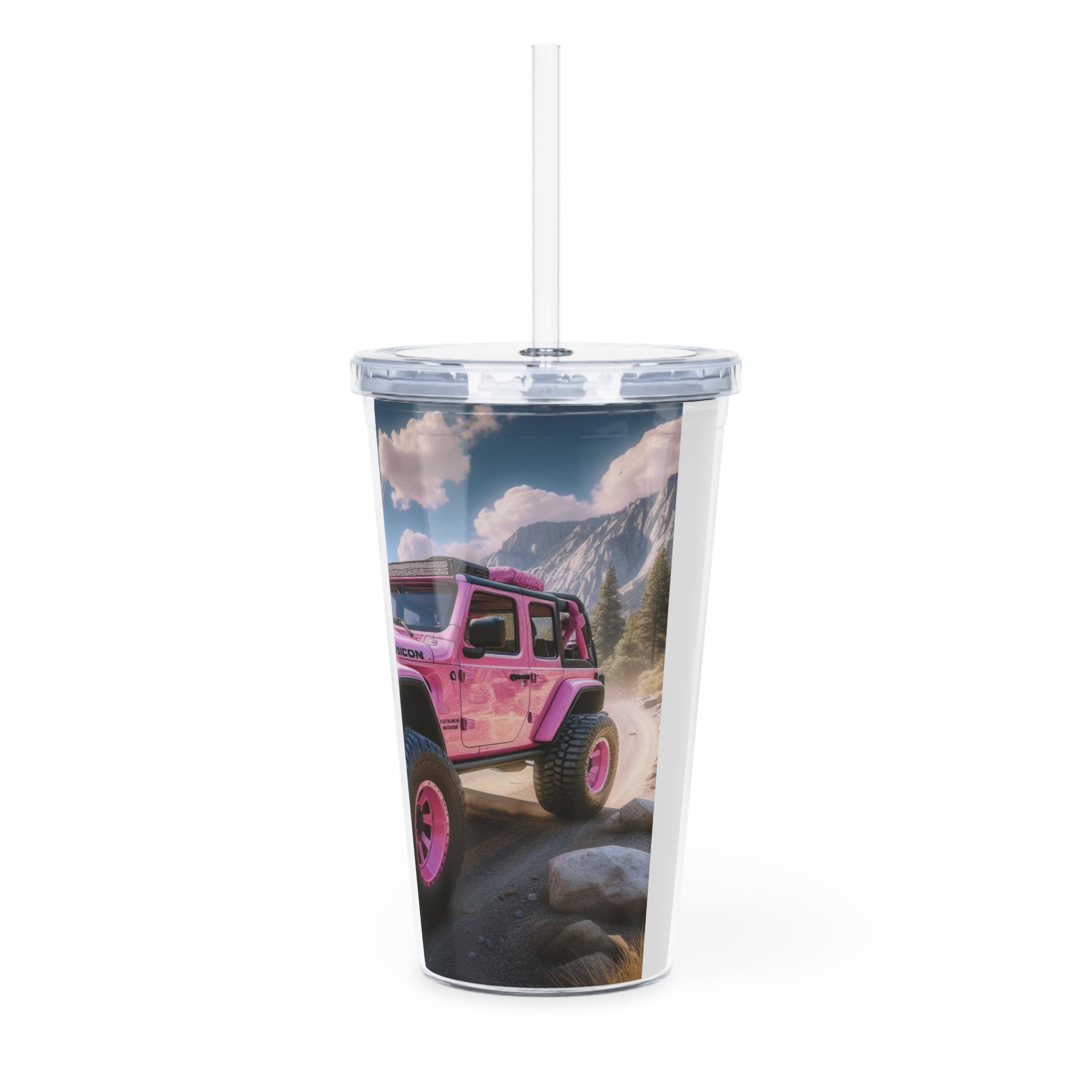 Pink Rubicon Tumbler with Straw Mug Printify   