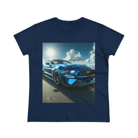 Blue Mustang T-Shirt T-Shirt Printify Navy S 