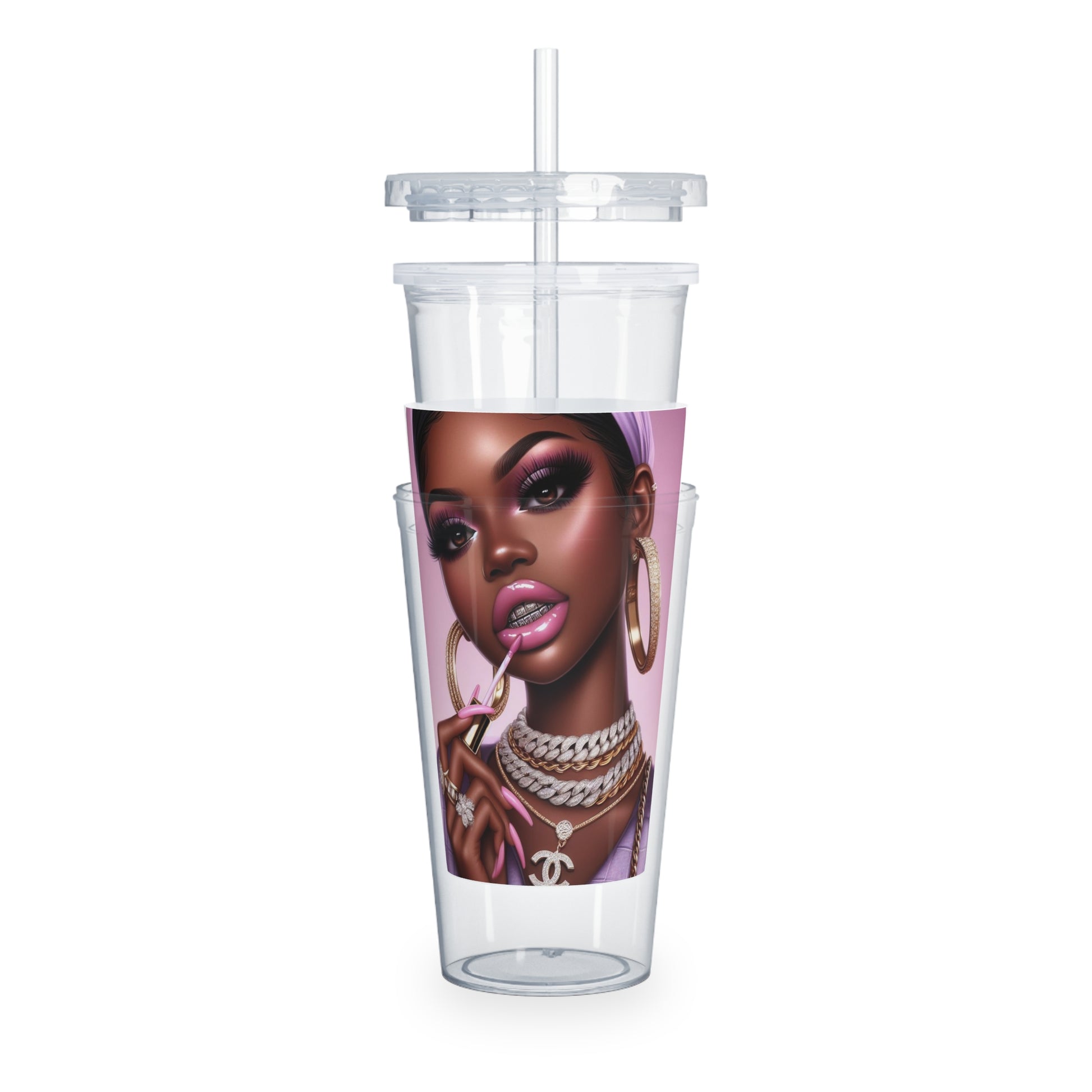 Gloss Up Tumbler with Straw Mug Printify   