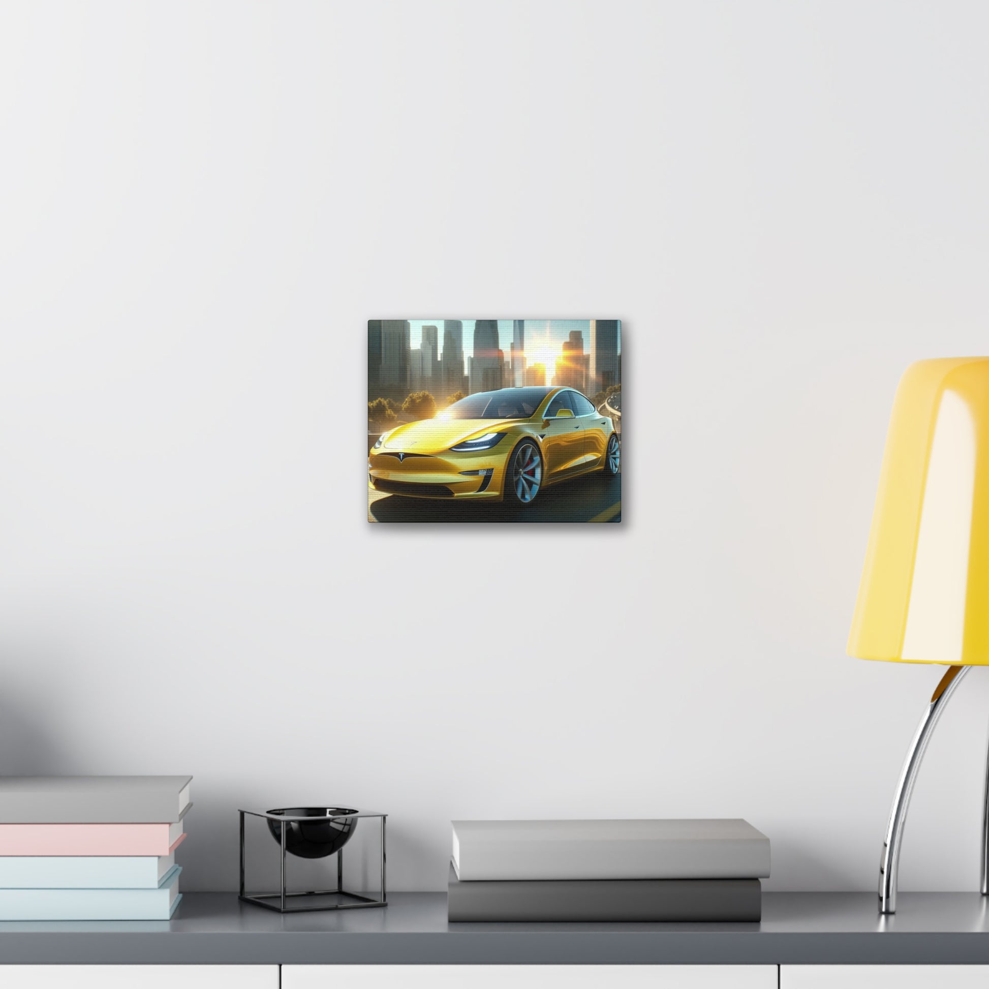 Yellow Tesla Canvas Canvas Printify 10" x 8" (Horizontal) 0.75'' 