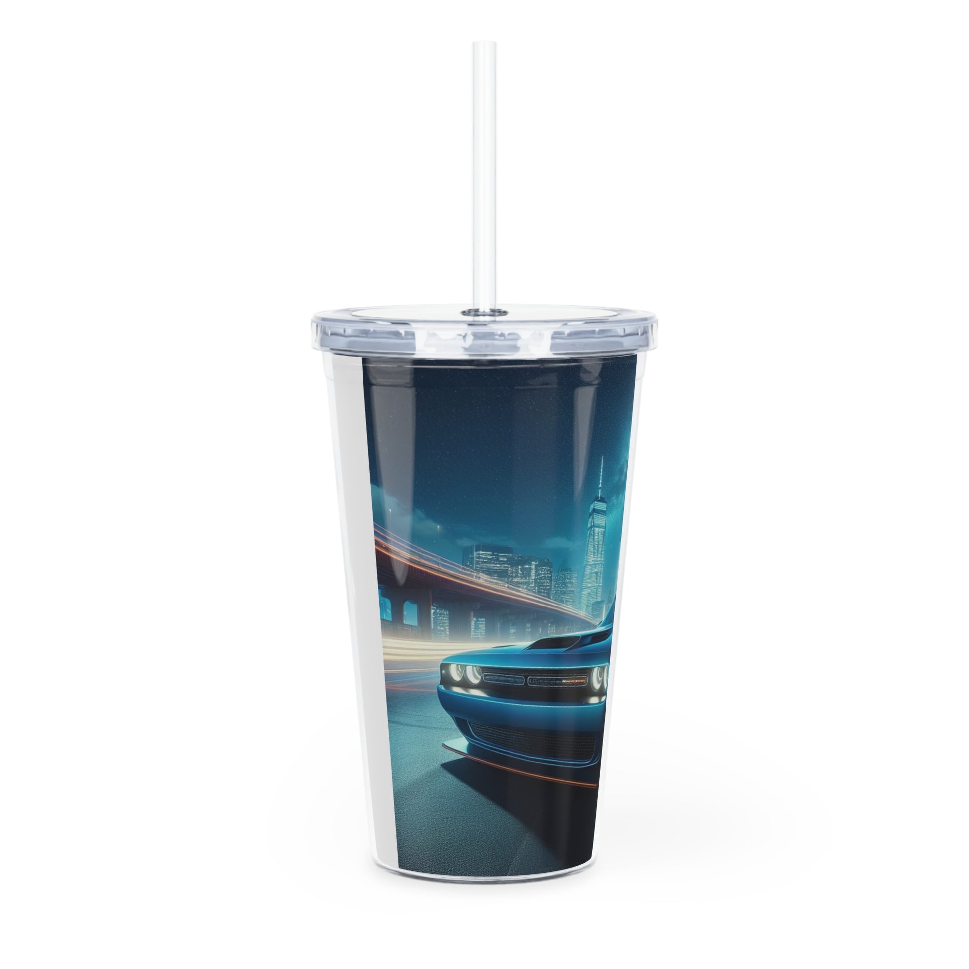 Blue Challenger Tumbler with Straw Mug Printify   