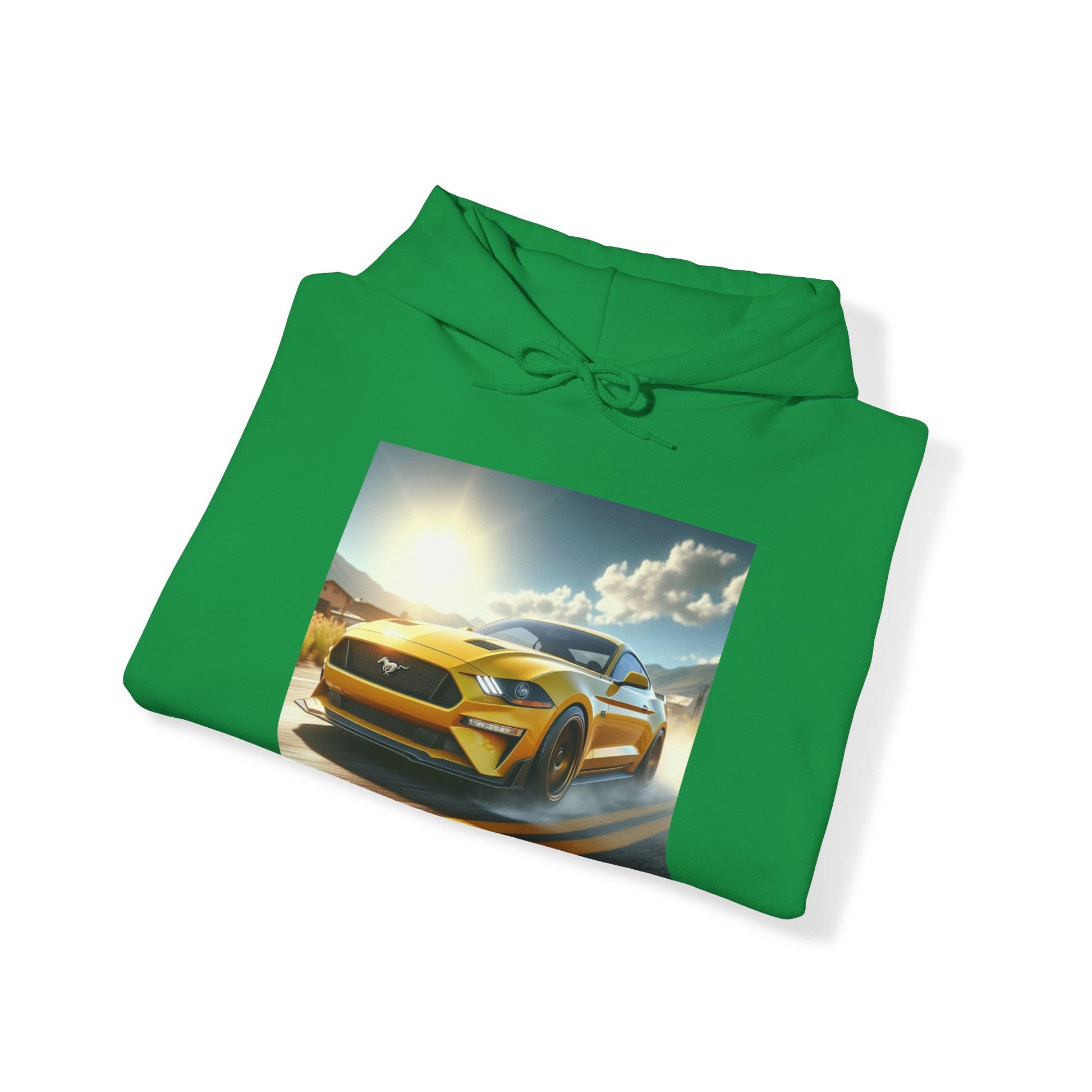 Yellow Mustang Hoodie Hoodie Printify   