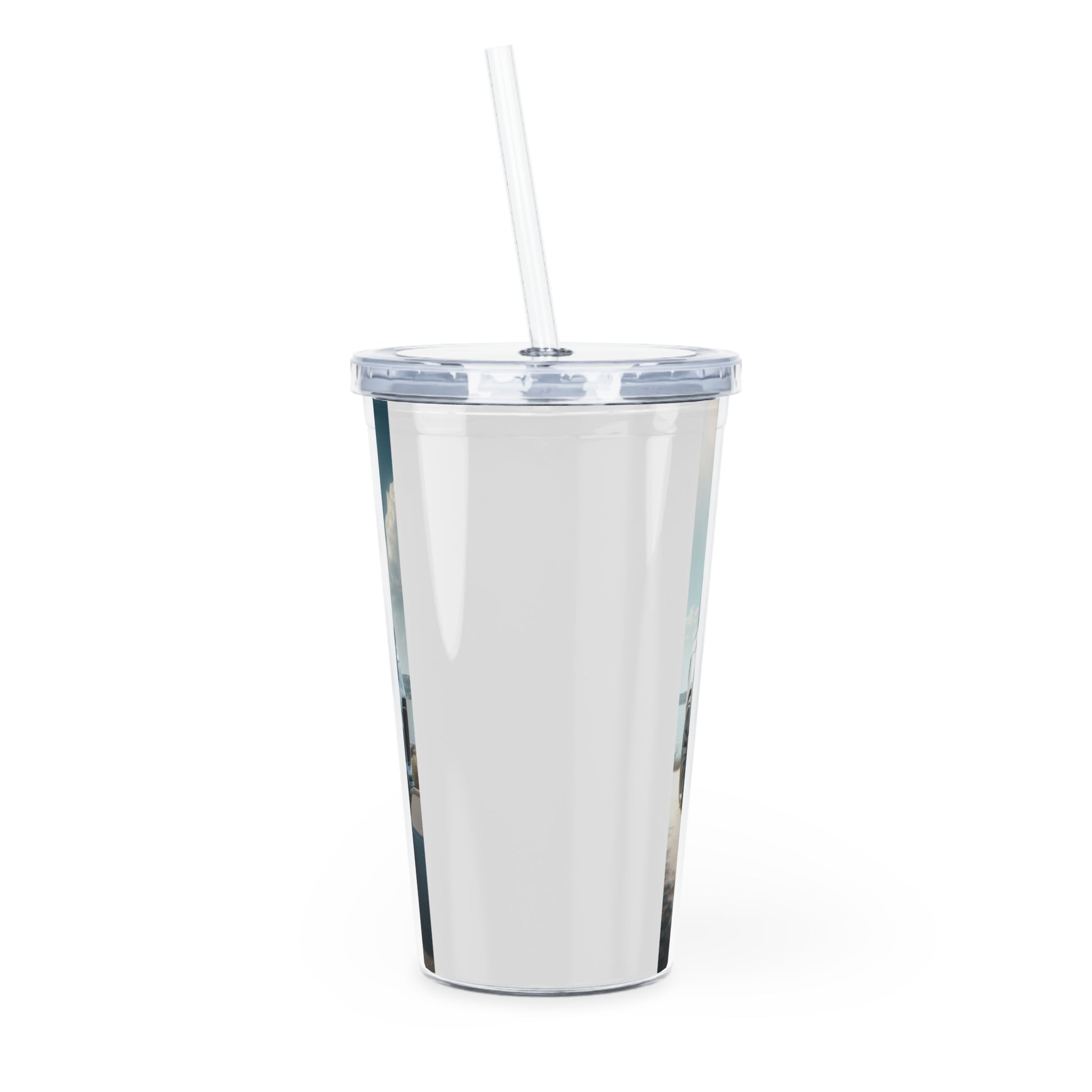 White Range Rover Tumbler with Straw Mug Printify   