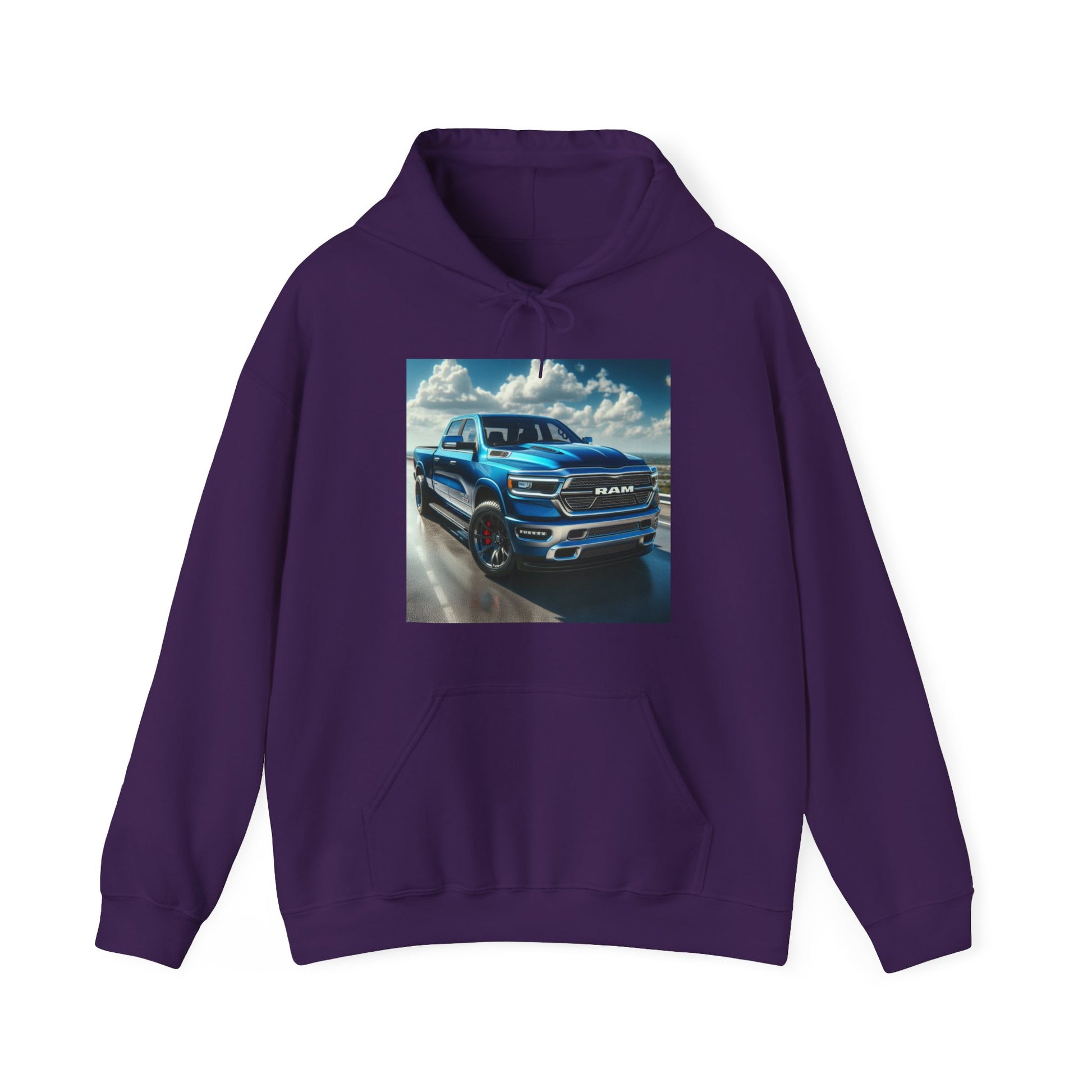 Blue Dodge Ram Hoodie Hoodie Printify Purple S 