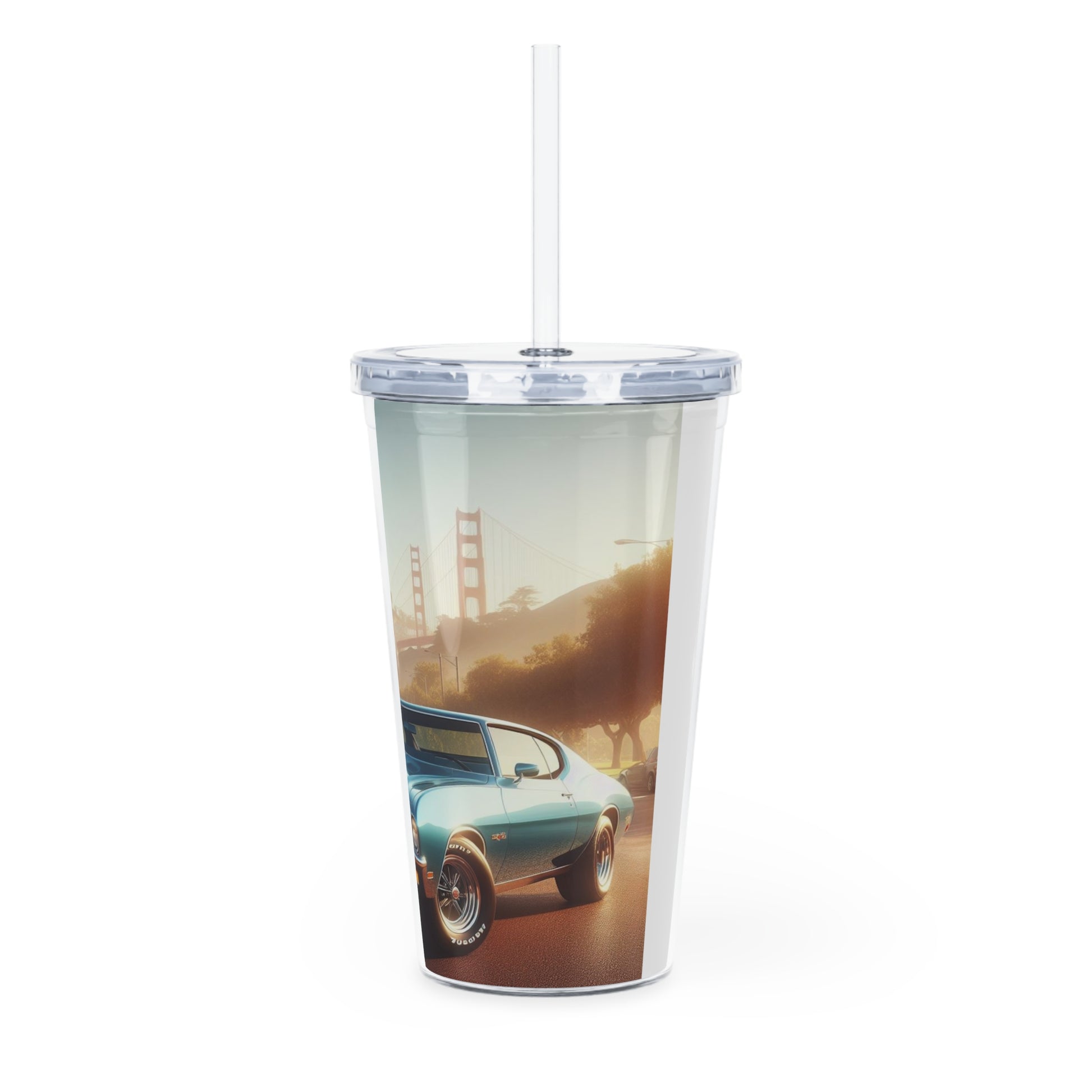 1972 Blue Buick Gran Sport Tumbler with Straw Mug Printify   