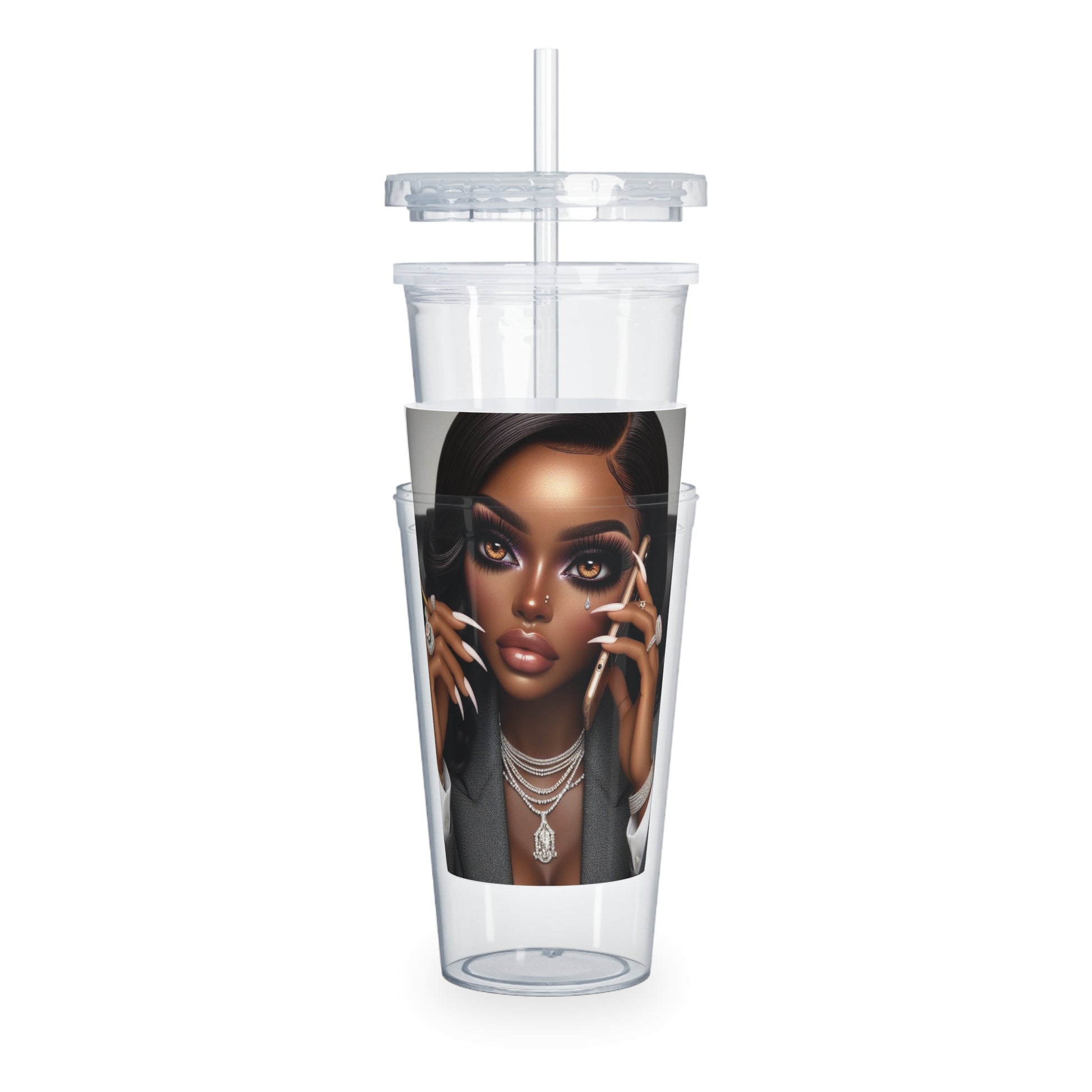 Business Call Tumbler with Straw Mug Printify   