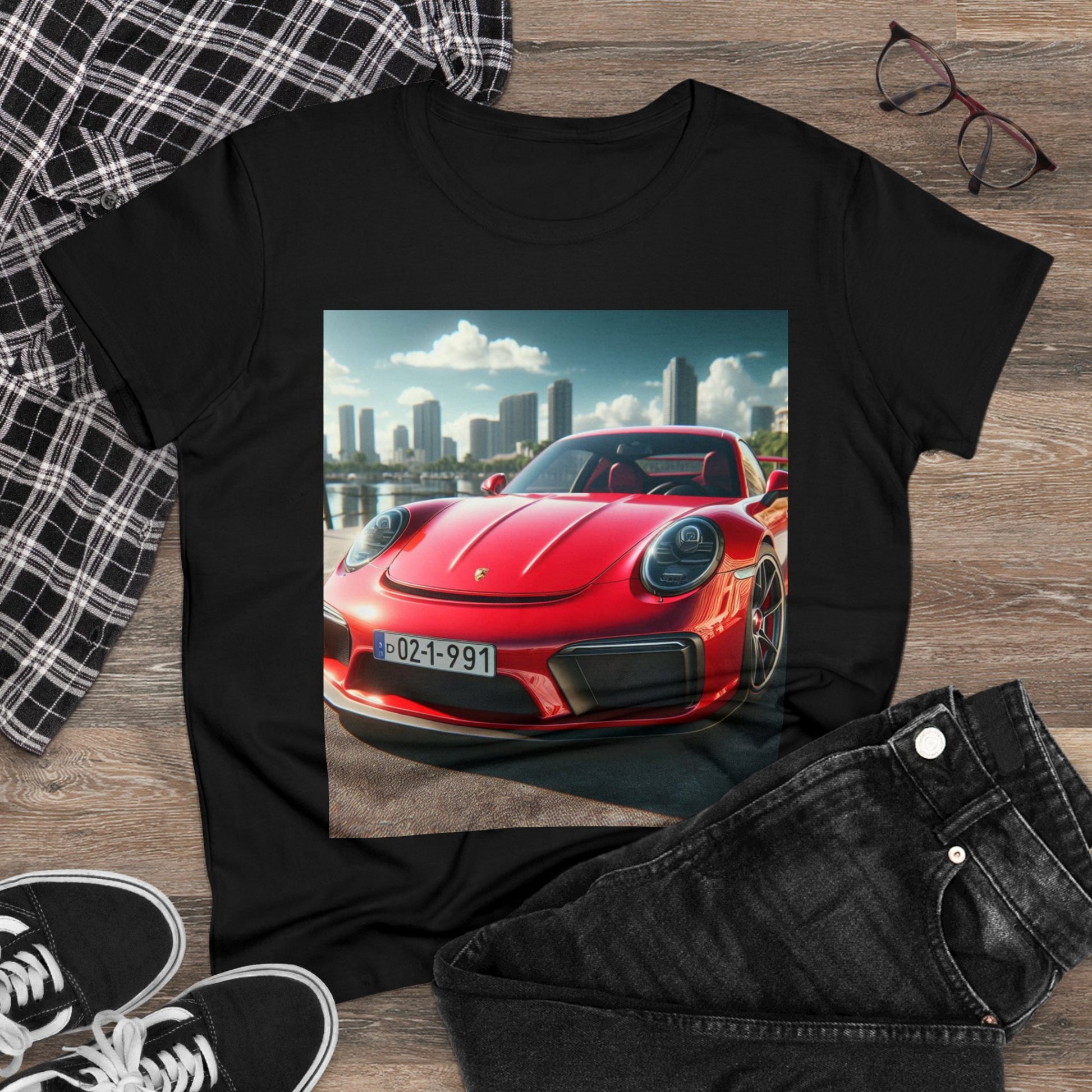 Red Porsche T-Shirt T-Shirt Printify   