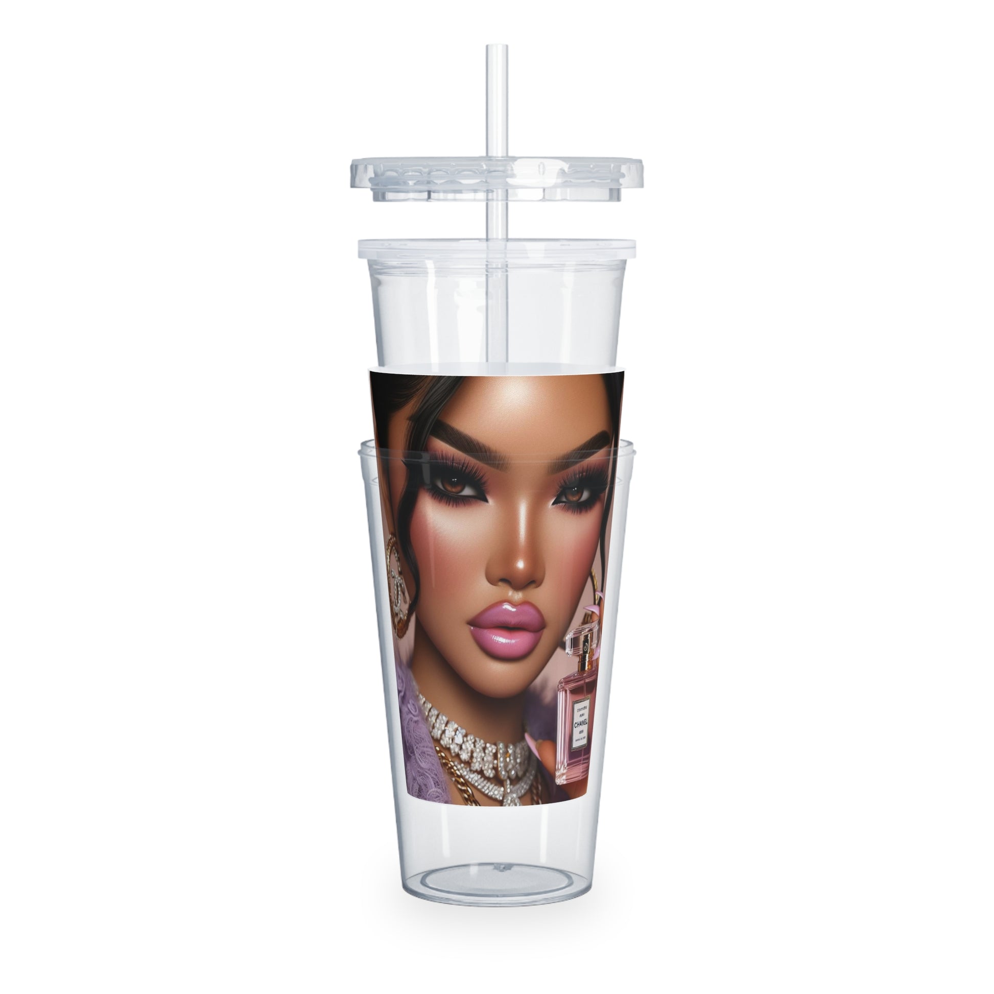 Chanel Please Tumbler with Straw Mug Printify   