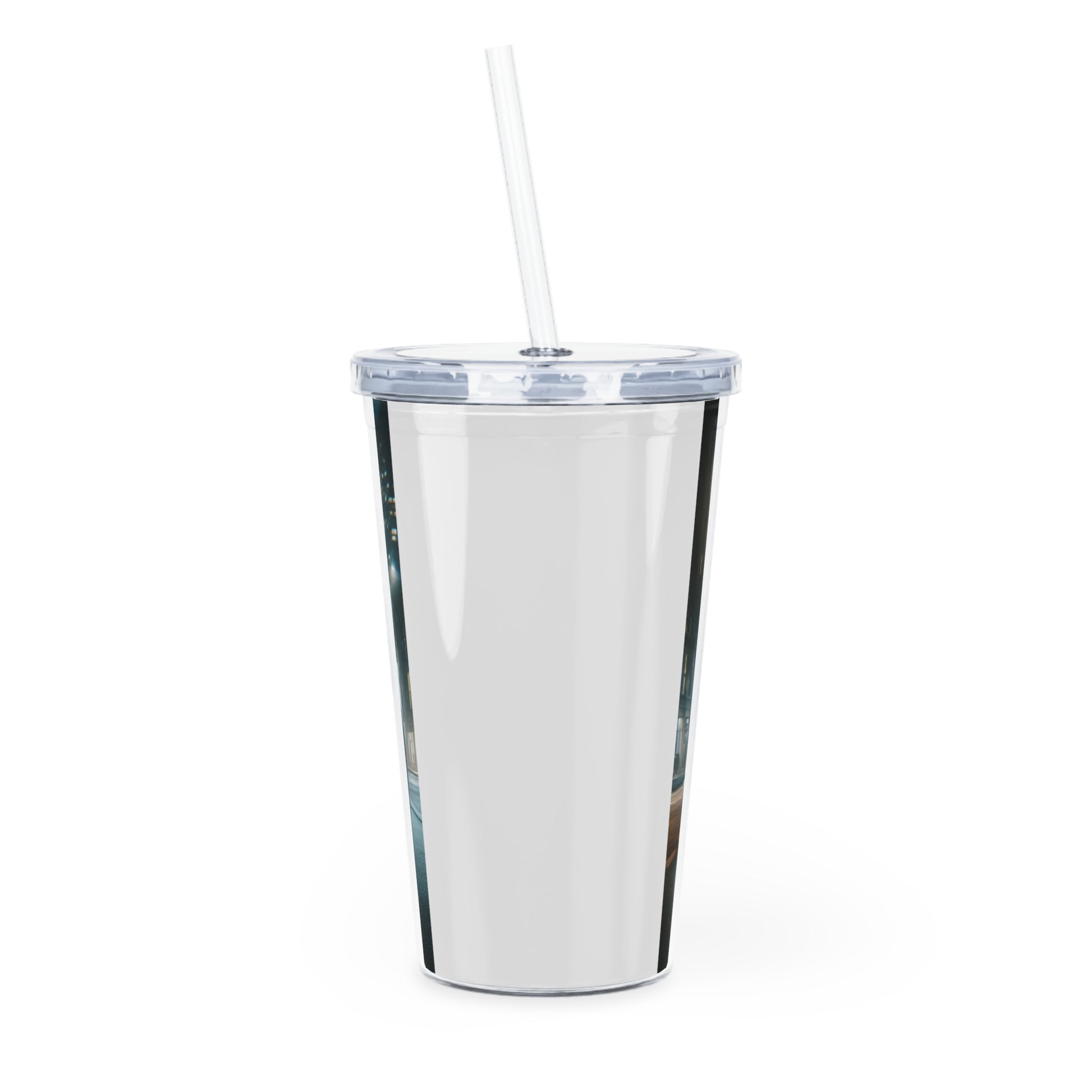 White Range Rover Tumbler with Straw Mug Printify   