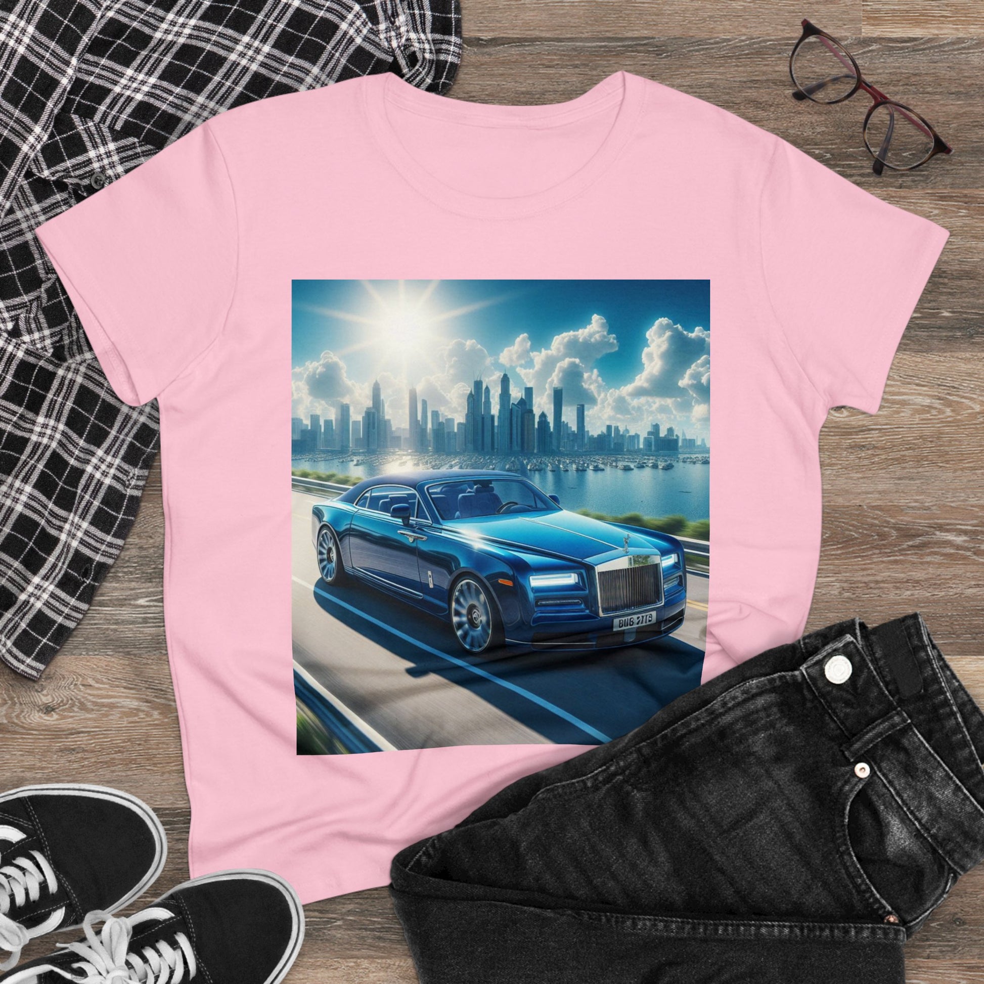 Blue Rolls Royce T-Shirt T-Shirt Printify   