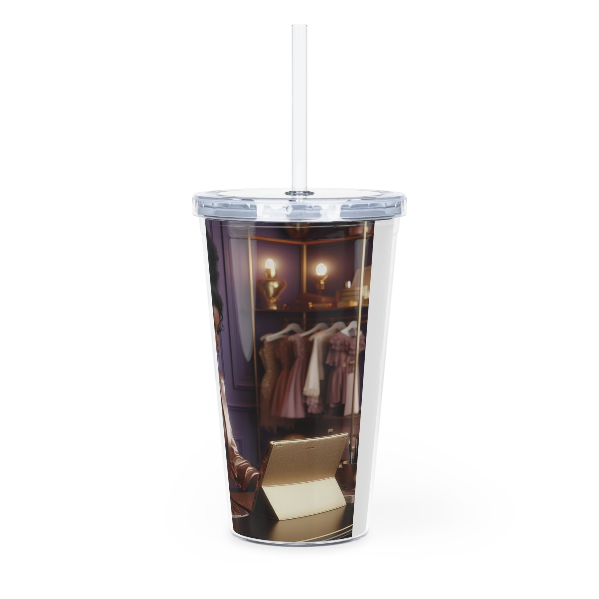 Fashion and Beauty Tumbler with Straw Mug Printify   