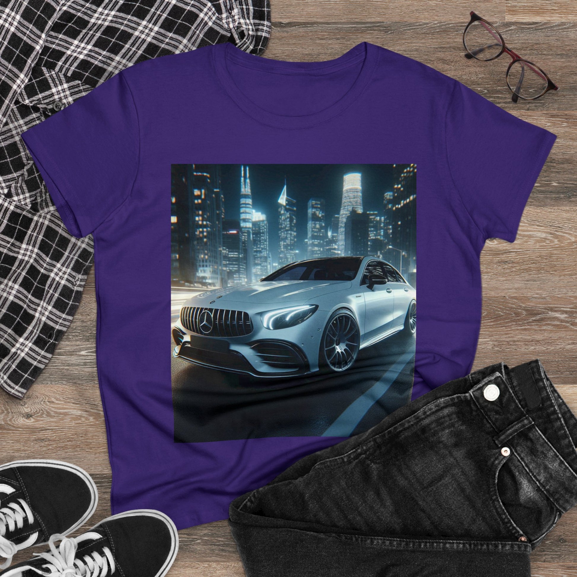 White Mercedes T-Shirt T-Shirt Printify   