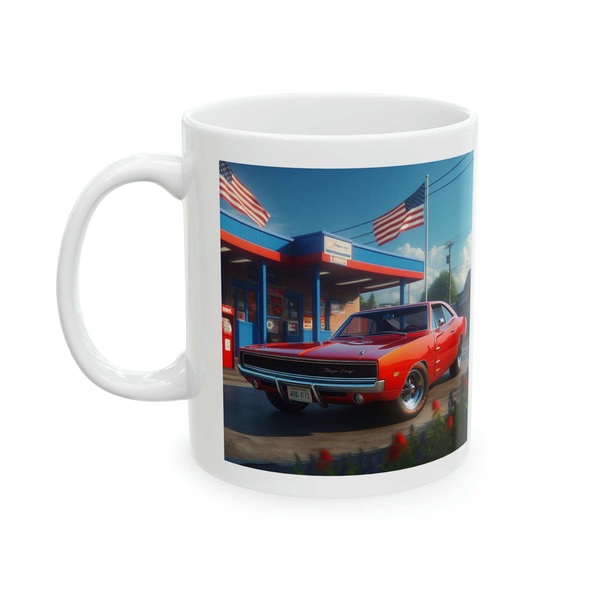 1970 Red Dodge Charger Mug Mug Printify 11oz  