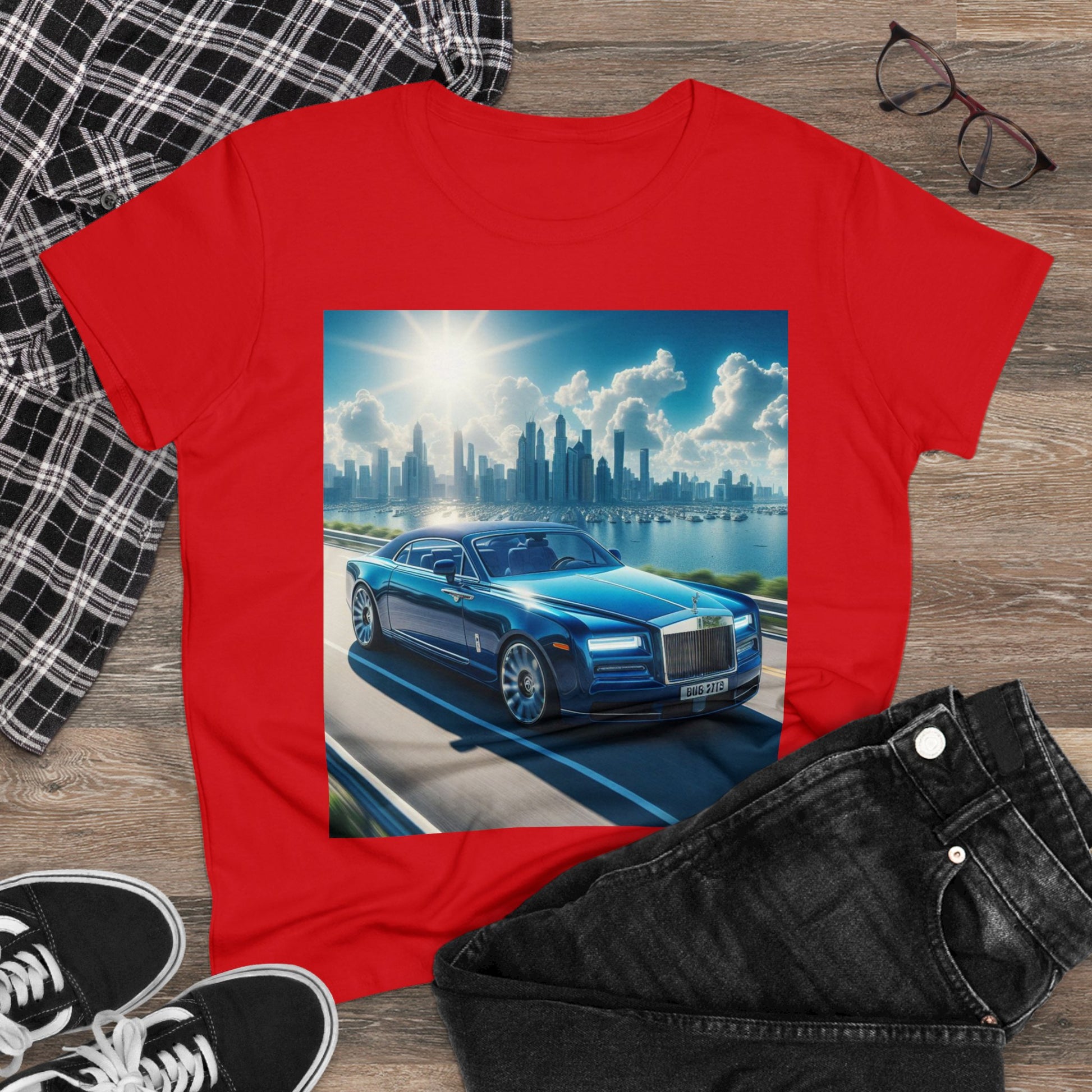 Blue Rolls Royce T-Shirt T-Shirt Printify   