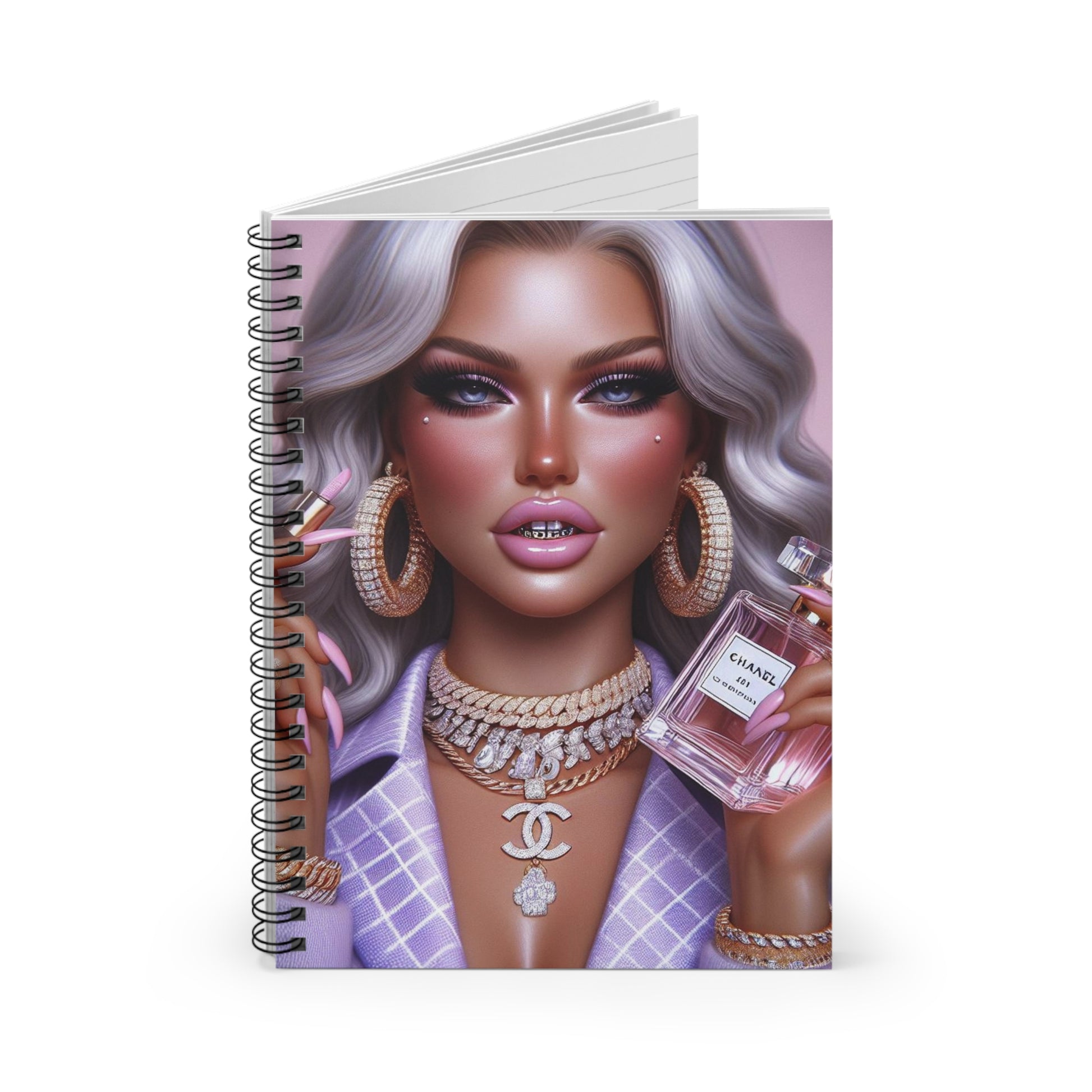 Chanel Please Spiral Notebook Paper products Printify   