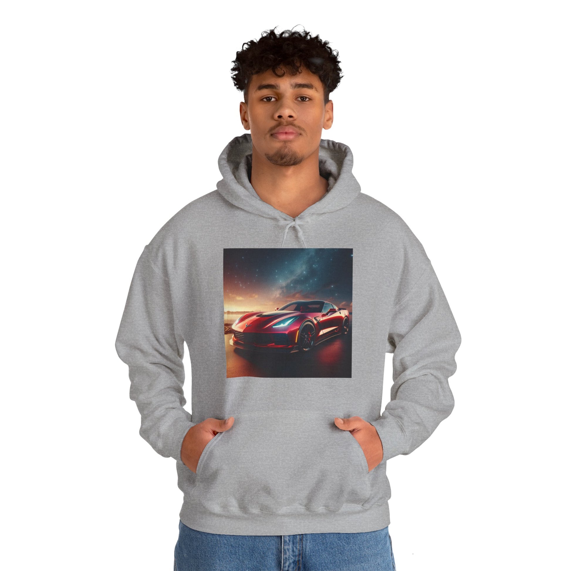 Red Corvette Hoodie Hoodie Printify   