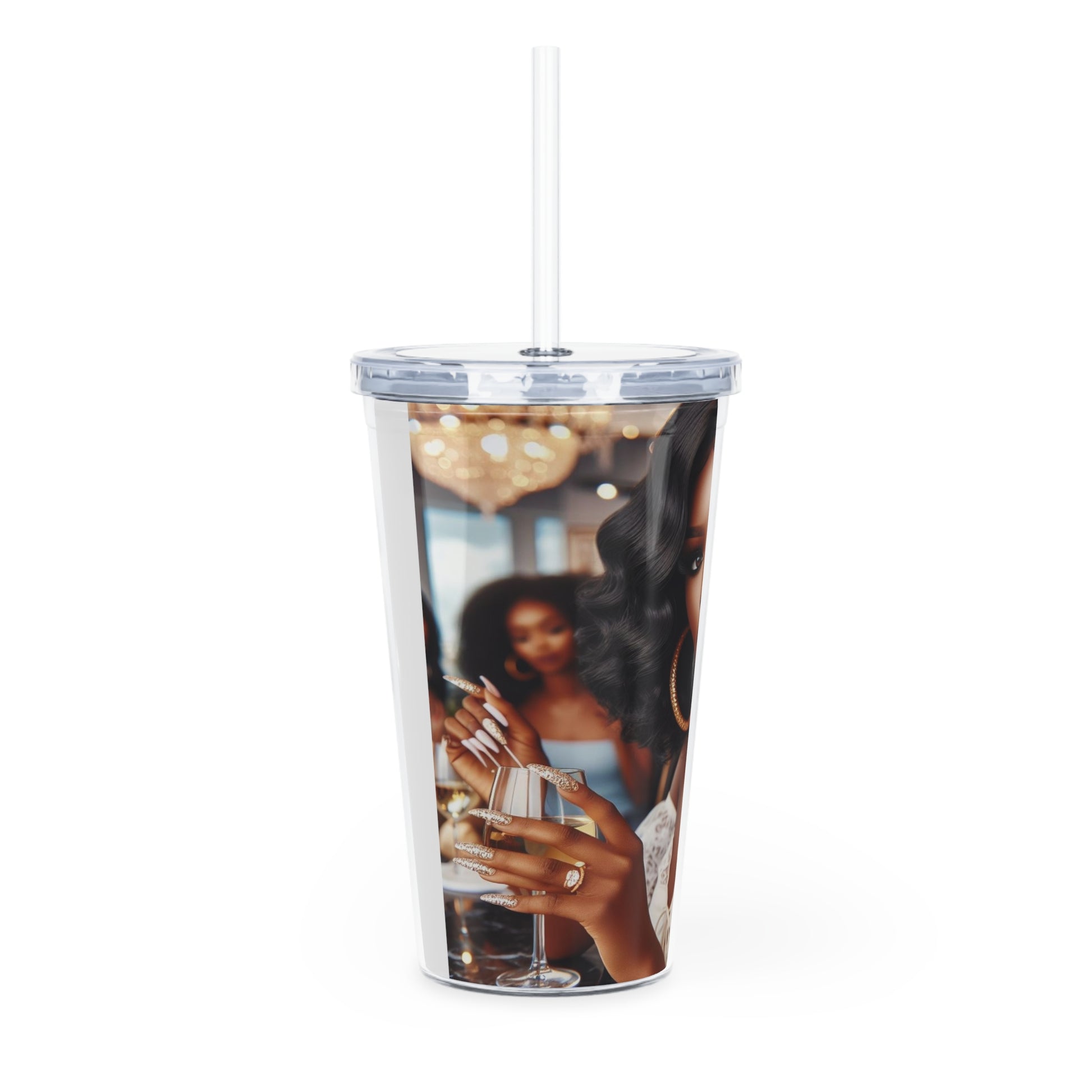 Wine Down Tumbler with Straw Mug Printify   