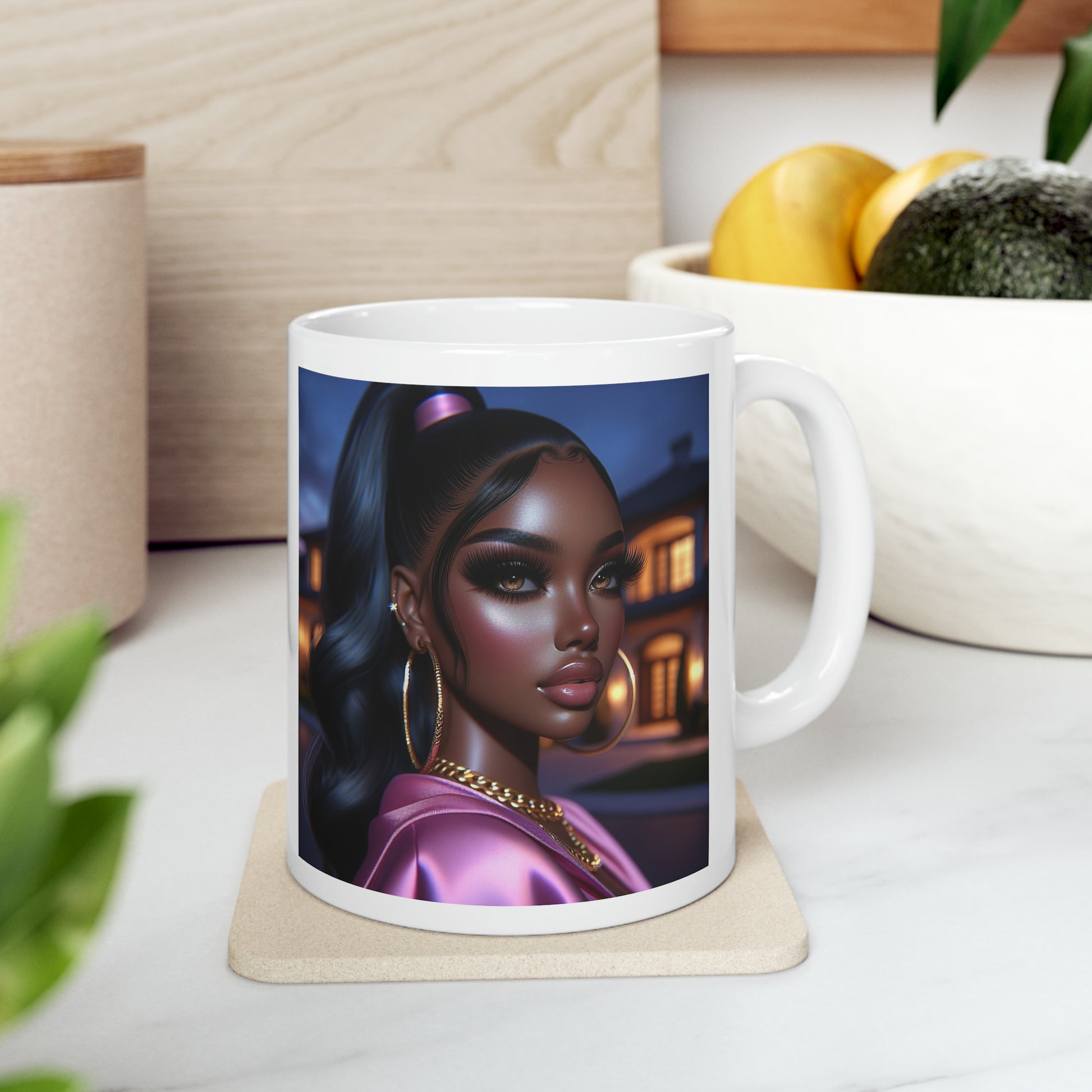 Pink at Night Mug Mug Printify   