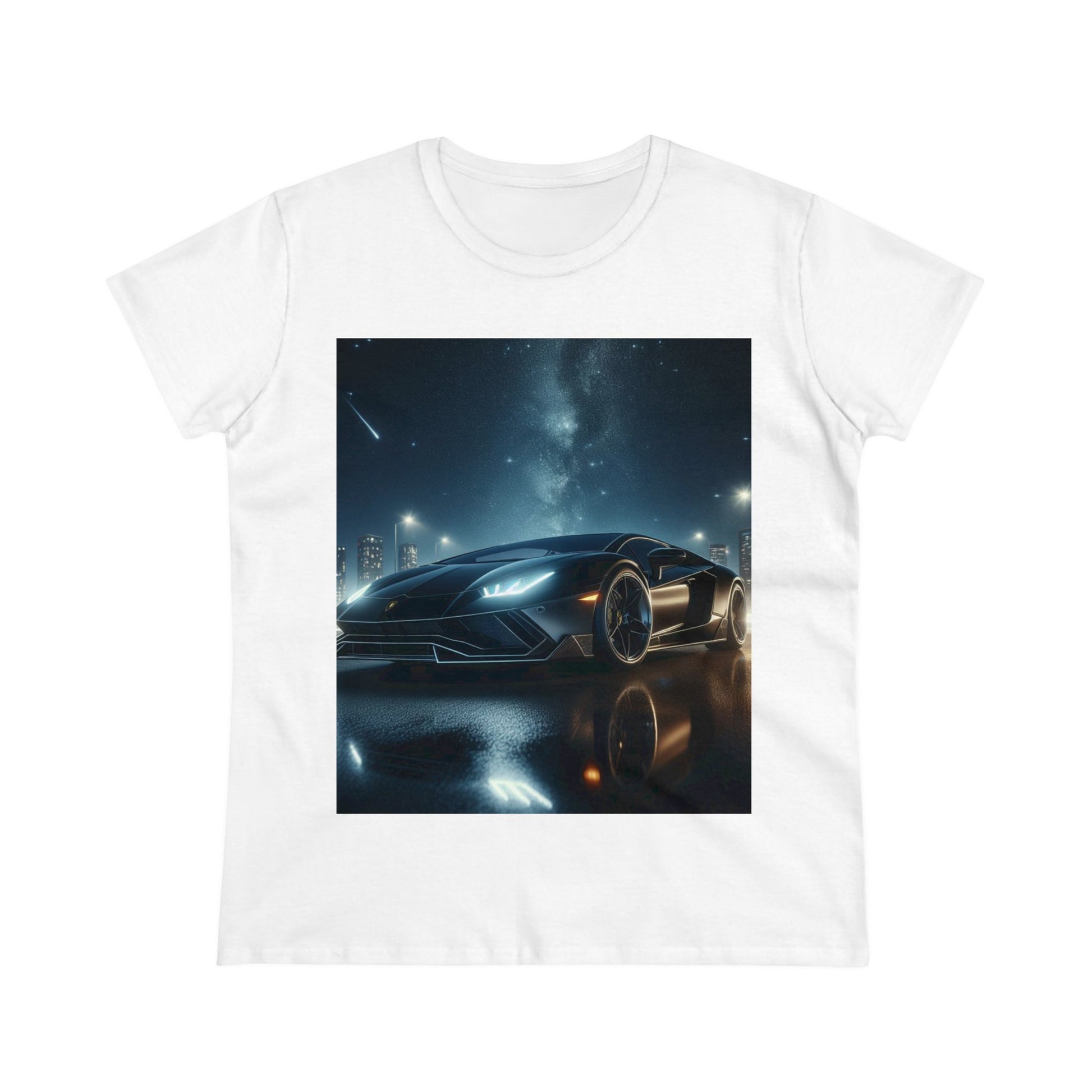 Black Lamborghini T-Shirt T-Shirt Printify White S 