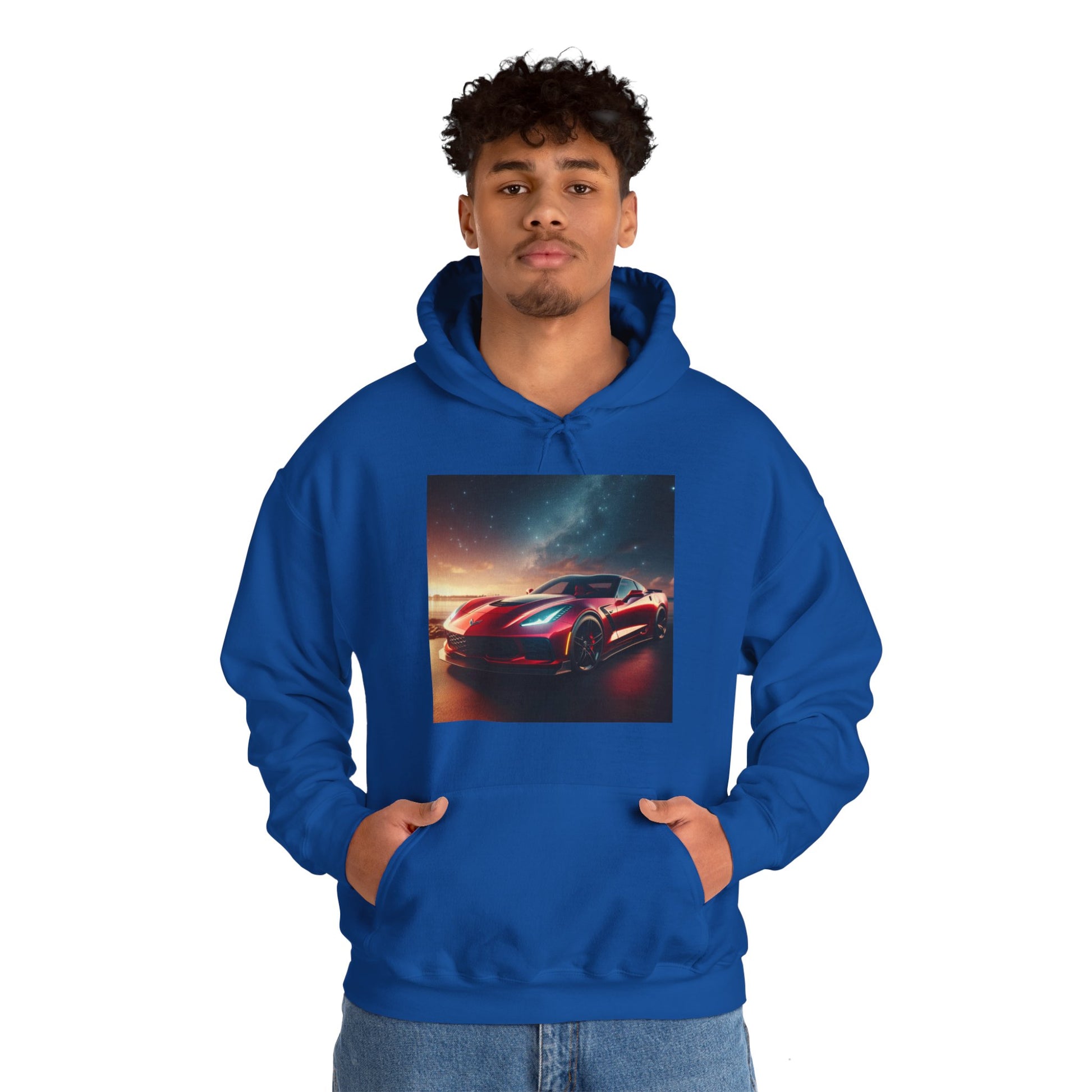 Red Corvette Hoodie Hoodie Printify   