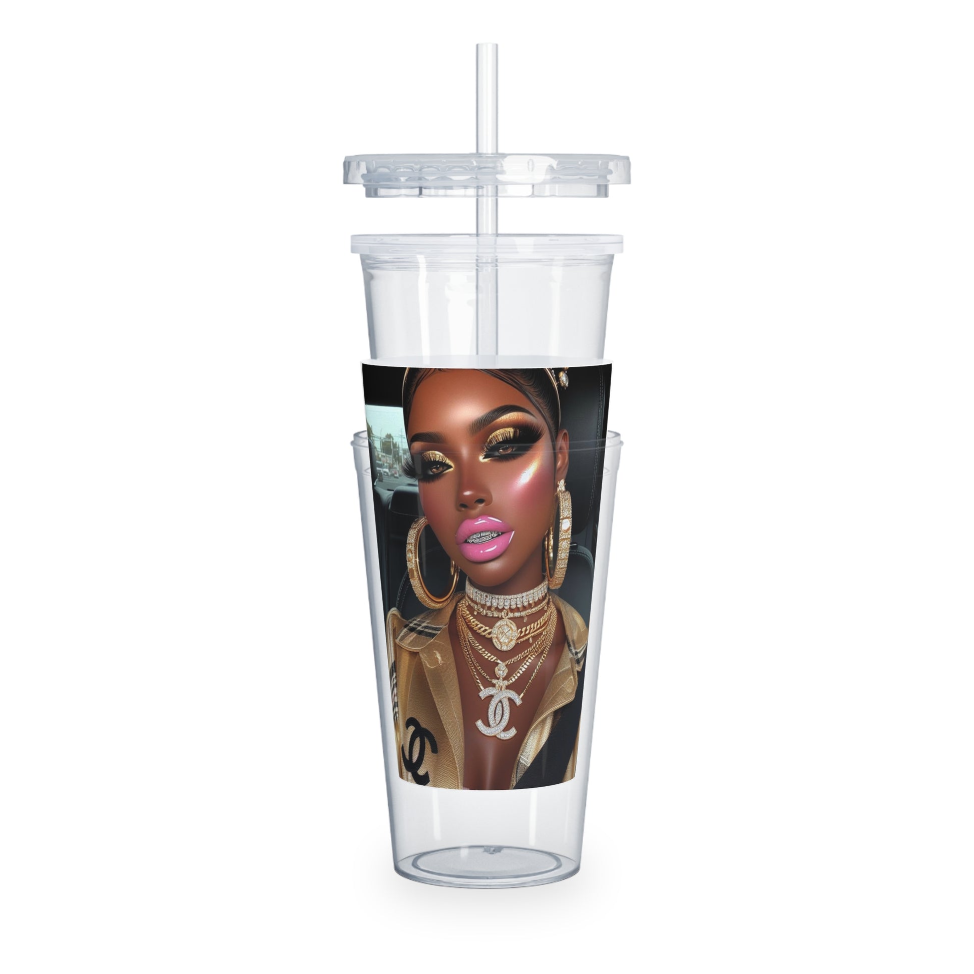 Car Beauty Tumbler with Straw Mug Printify   