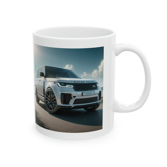 White Range Rover Mug Mug Printify   