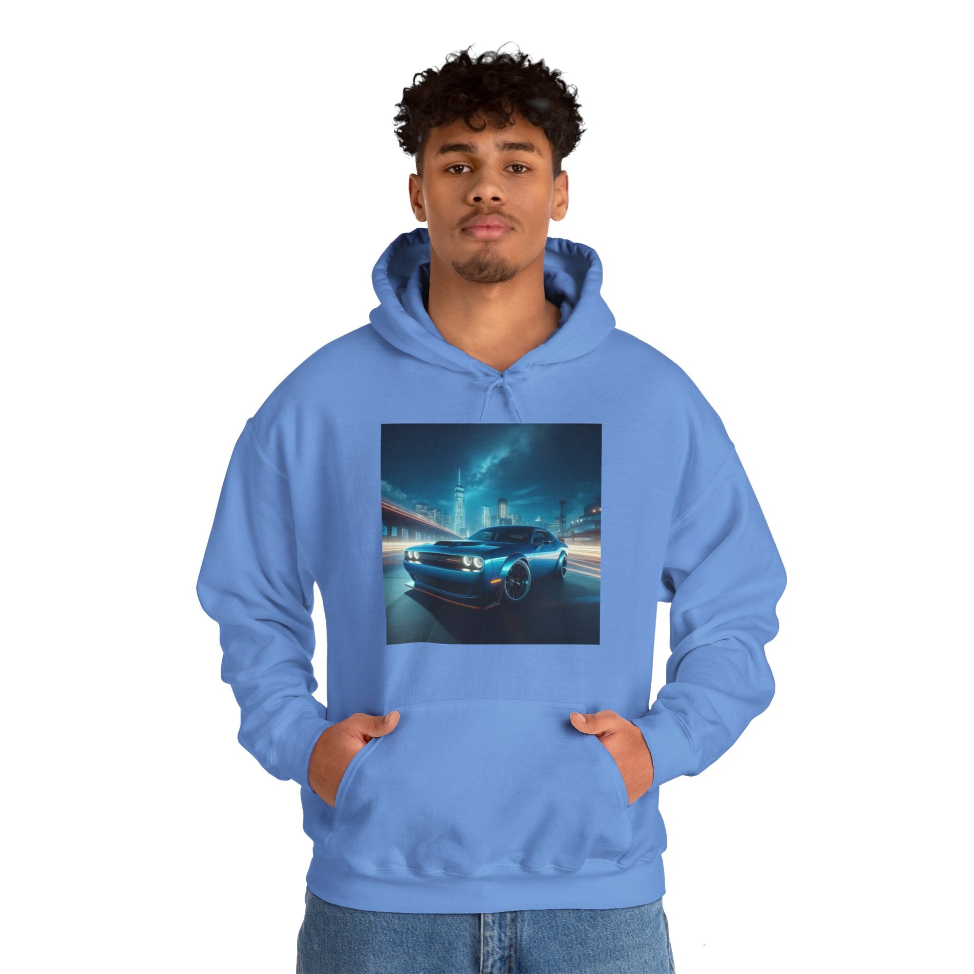 Blue Challenger Hoodie Hoodie Printify   