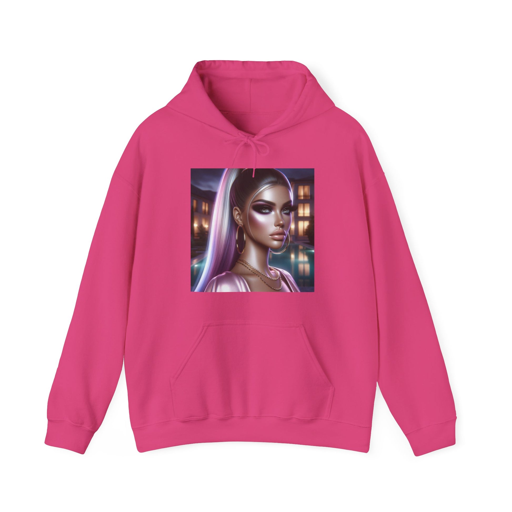 Pink at Night Hoodie Hoodie Printify Heliconia S 