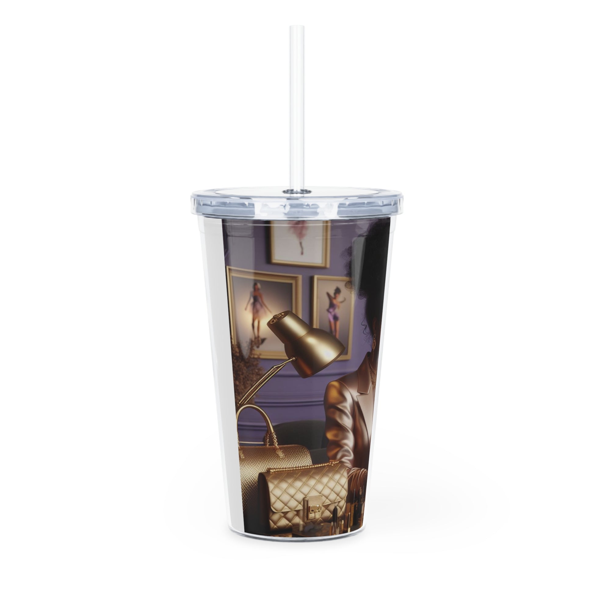 Fashion and Beauty Tumbler with Straw Mug Printify   