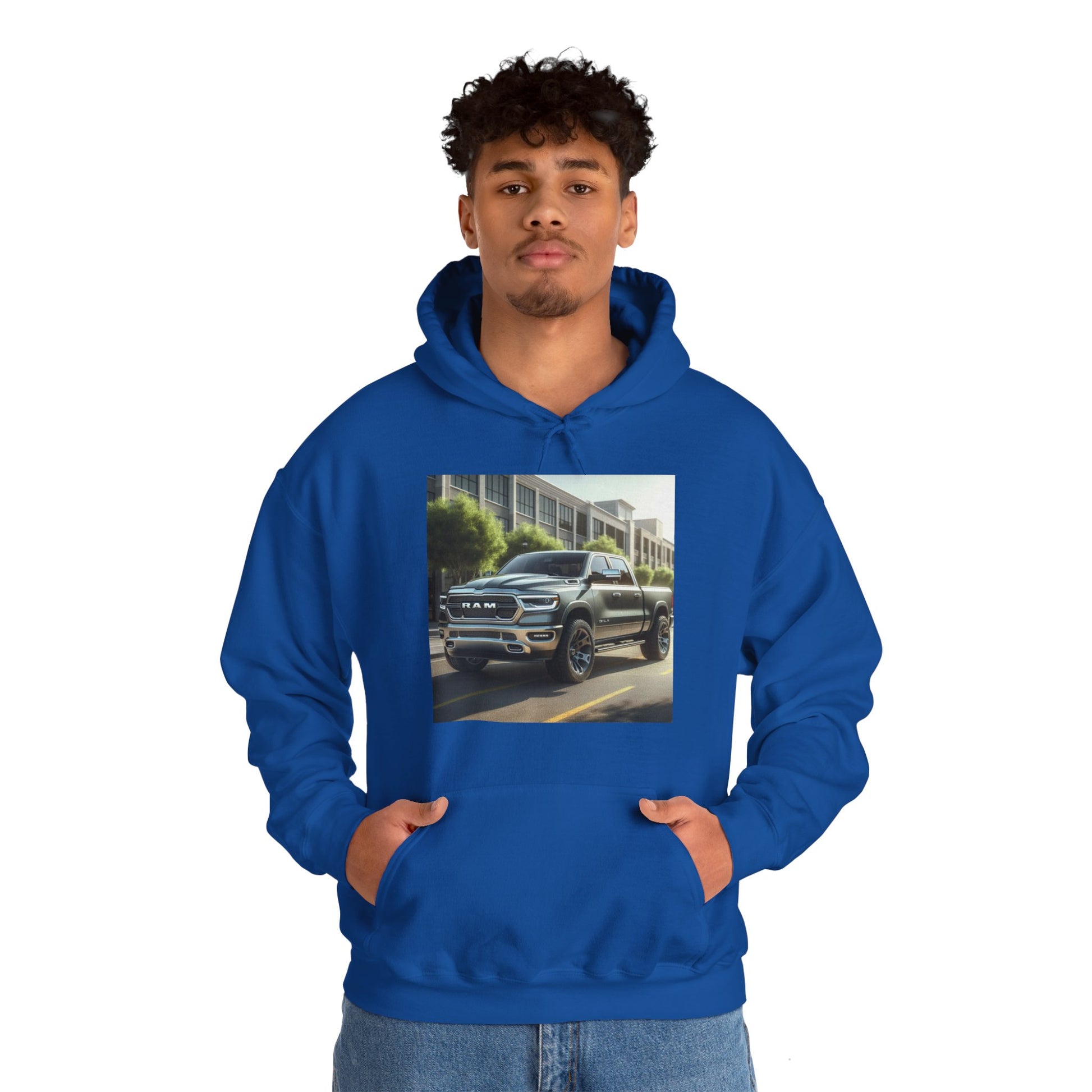 Gray Dodge Ram Hoodie Hoodie Printify   