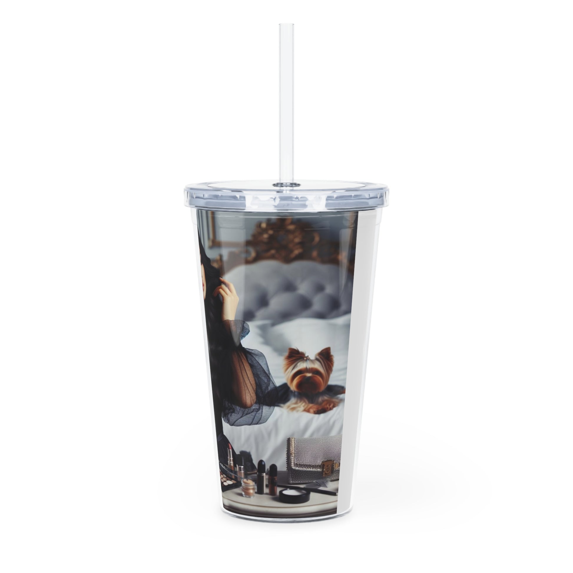 Make Up Time Tumbler with Straw Mug Printify   