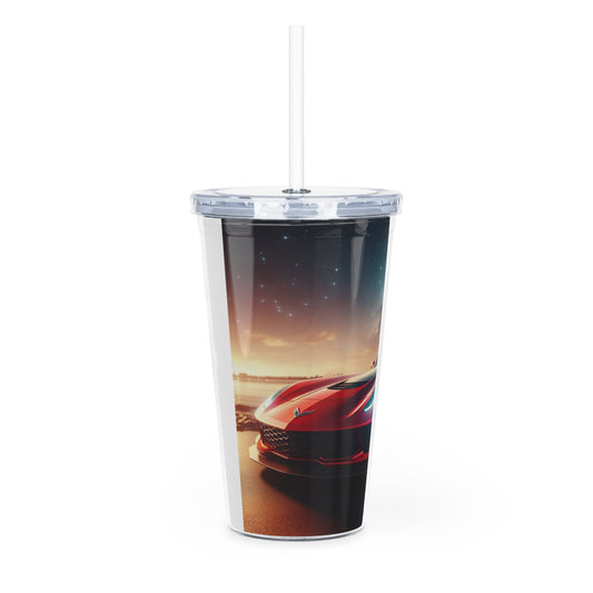 Red Corvette Tumbler with Straw Mug Printify   