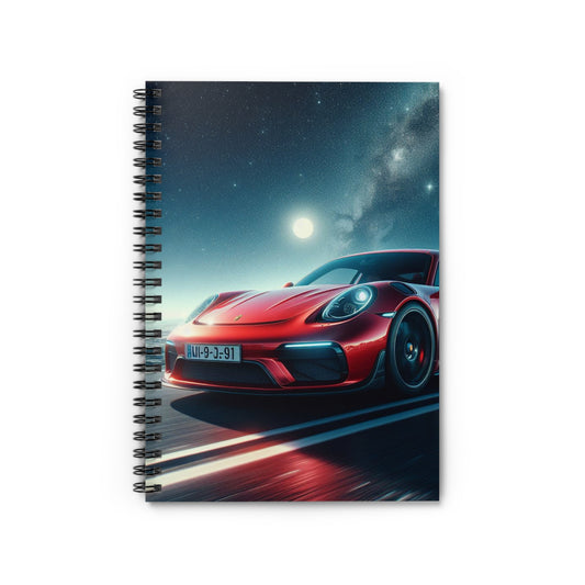 Red Porsche Spiral Notebook Paper products Printify One Size  