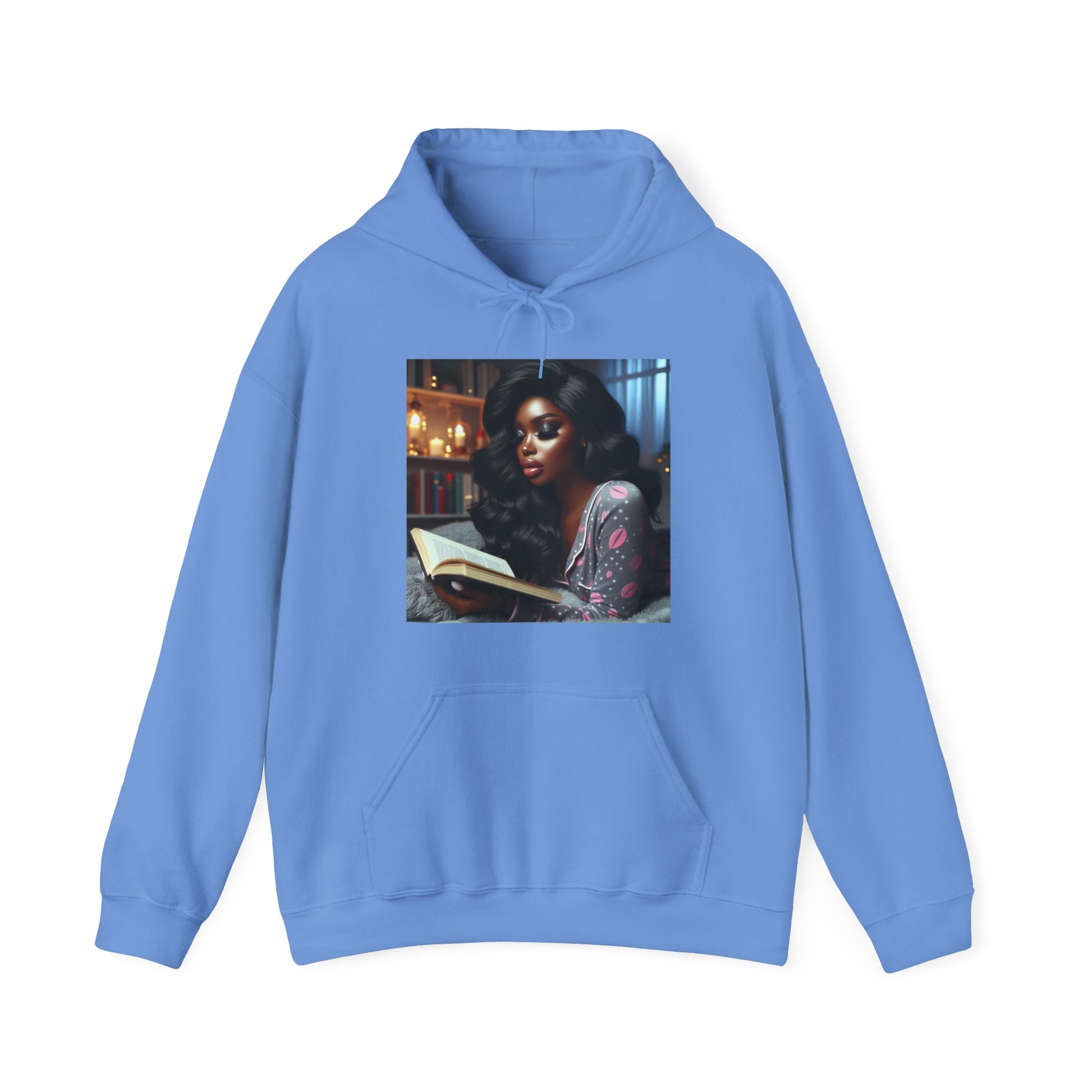 Late Night Book Hoodie Hoodie Printify Carolina Blue S 